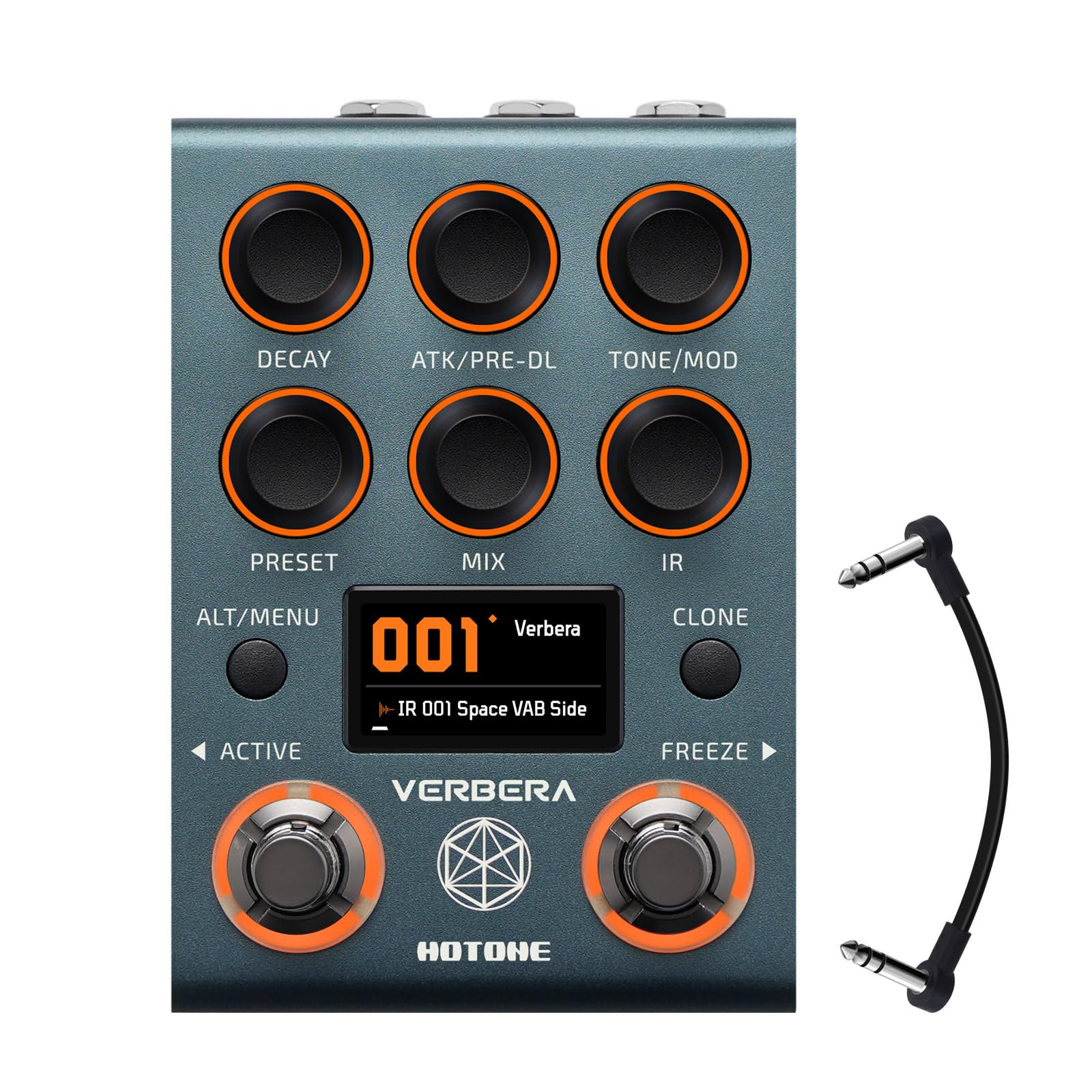 HOTONE Pedale Reverb a Convoluzione Hardware con Caricamento IR Istantaneo, Doppio Motore, Clonazione IR & 120 Impulse Response Integrate Verbera NC-200
