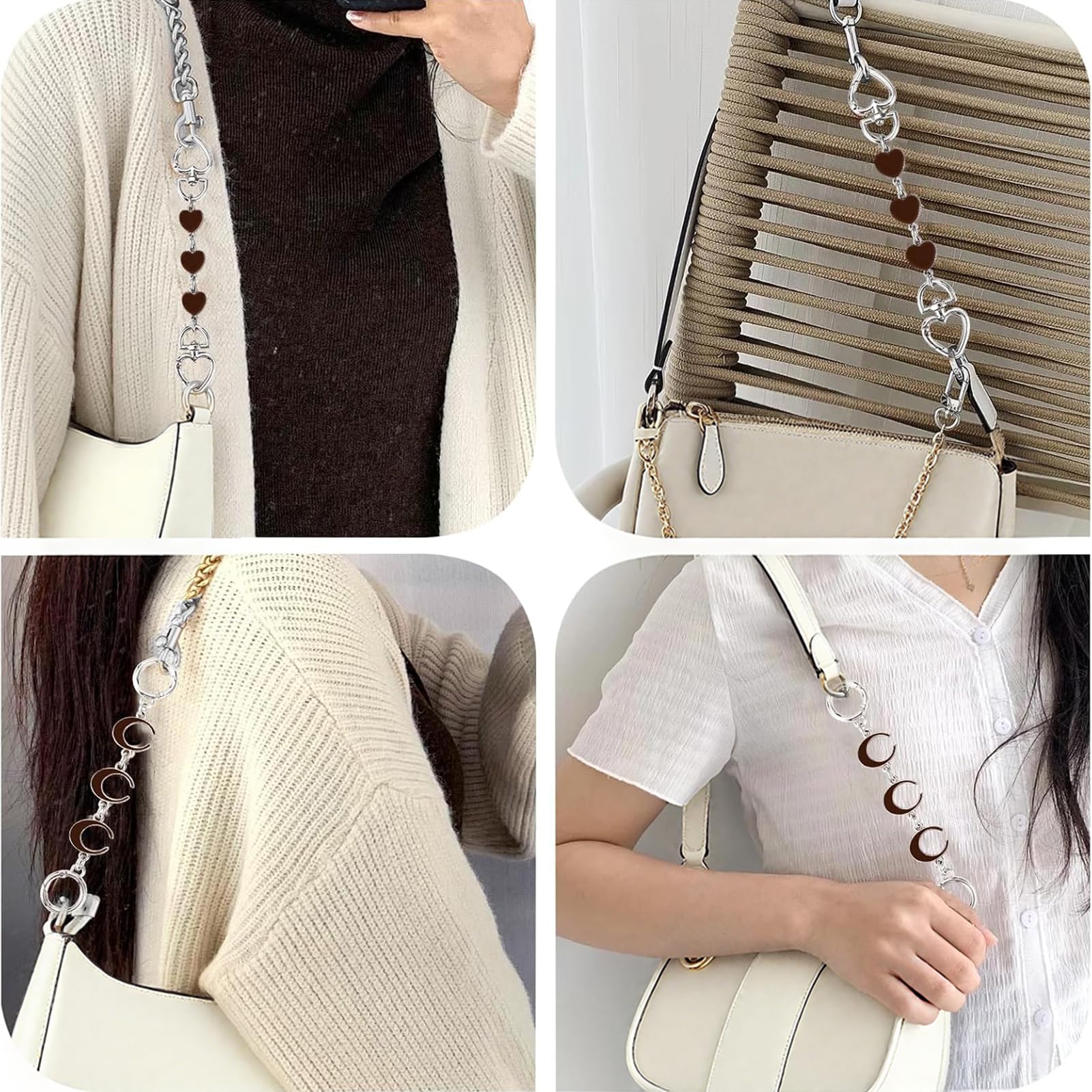 Cadena Extensora De Bolso De 3 Piezas, Cadena De Oro Para Bolsa, Extensor De Correa Para Bolso, Correa Vintage De Repuesto, Accesorios Para Bolso Cruzado Para Mujeres, Dijes De Bolsa De