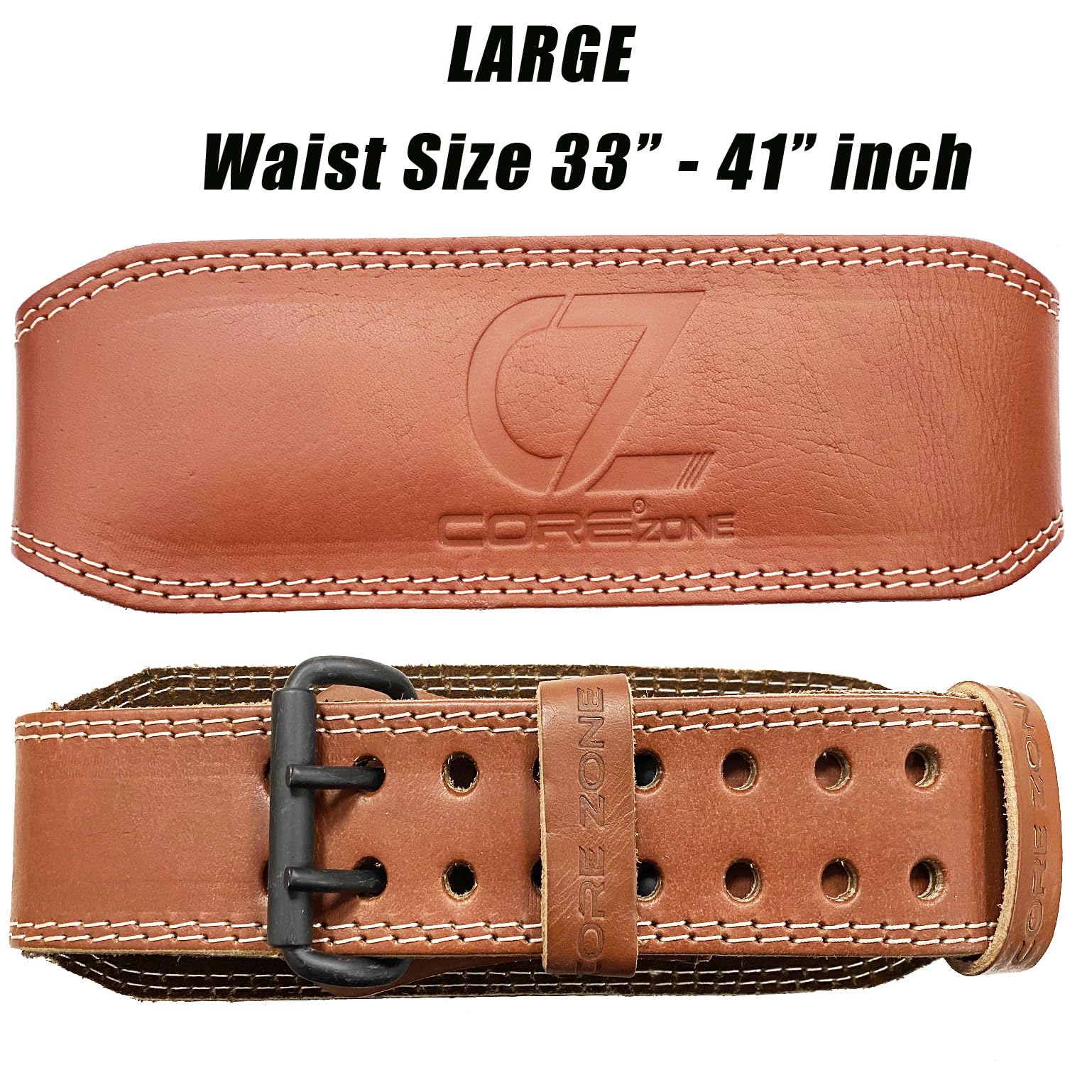 Ceinture d'haltérophilie en cuir véritable de 10,2 cm pour homme et femme - Soutien lombaire du dos pour soulevés de terre, squats, haltérophilie - Équipement d'entraînement robuste