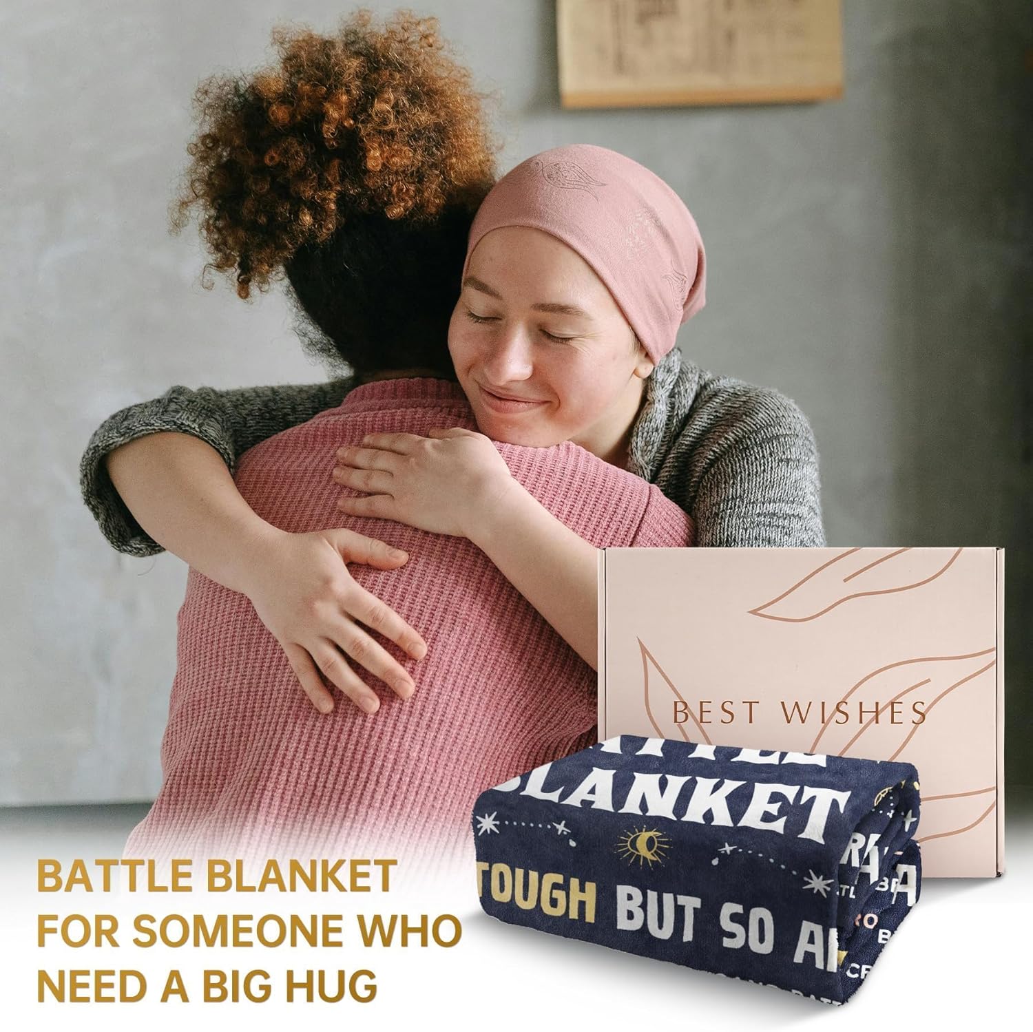 SteadStyle Cancer Care Gifts for Women, Get Well Soon Gifts Blanket for Her Him, Cancer Fighter Inspirational Quote Chemo Patient Gift - Meaningful Caring Message Battle Blanket - Image 2