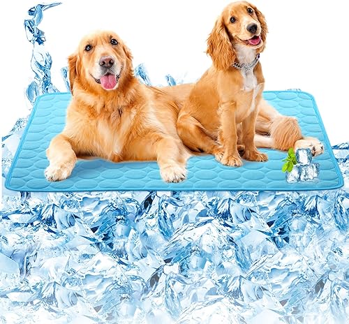 Tapete auto refrigerante para perros, manta fresca para mascotas, manta de verano para clima caluroso para dormir, tapete lavable de seda de hielo,