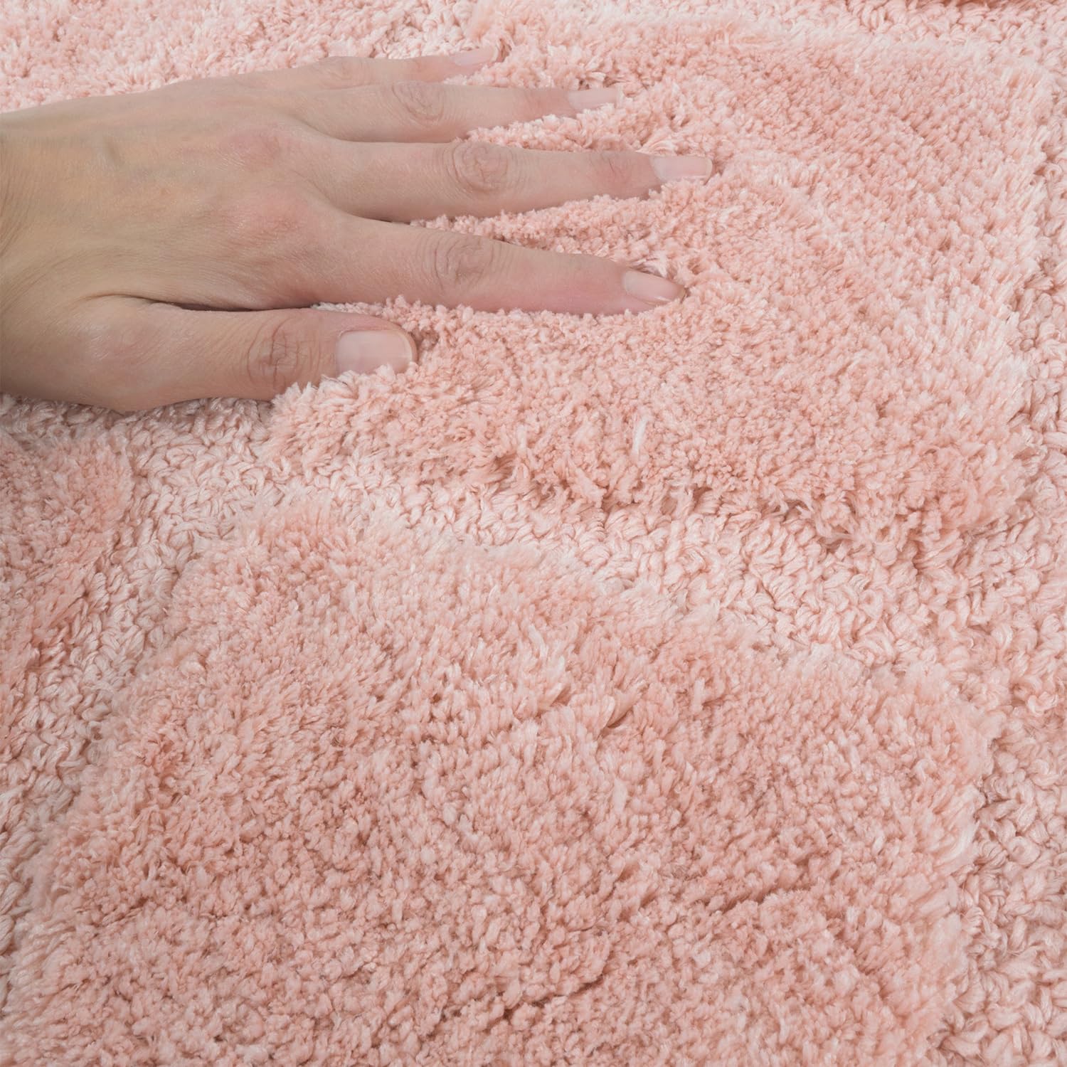 Badematte Soft – Badteppich Weich Flauschig – Rutschfester Badezimmerteppich – Angenehm im Griff – Leicht zu Reinigen – Waschmaschinengeeignet - Badematten - Teppish - 60x100 cm Rosa