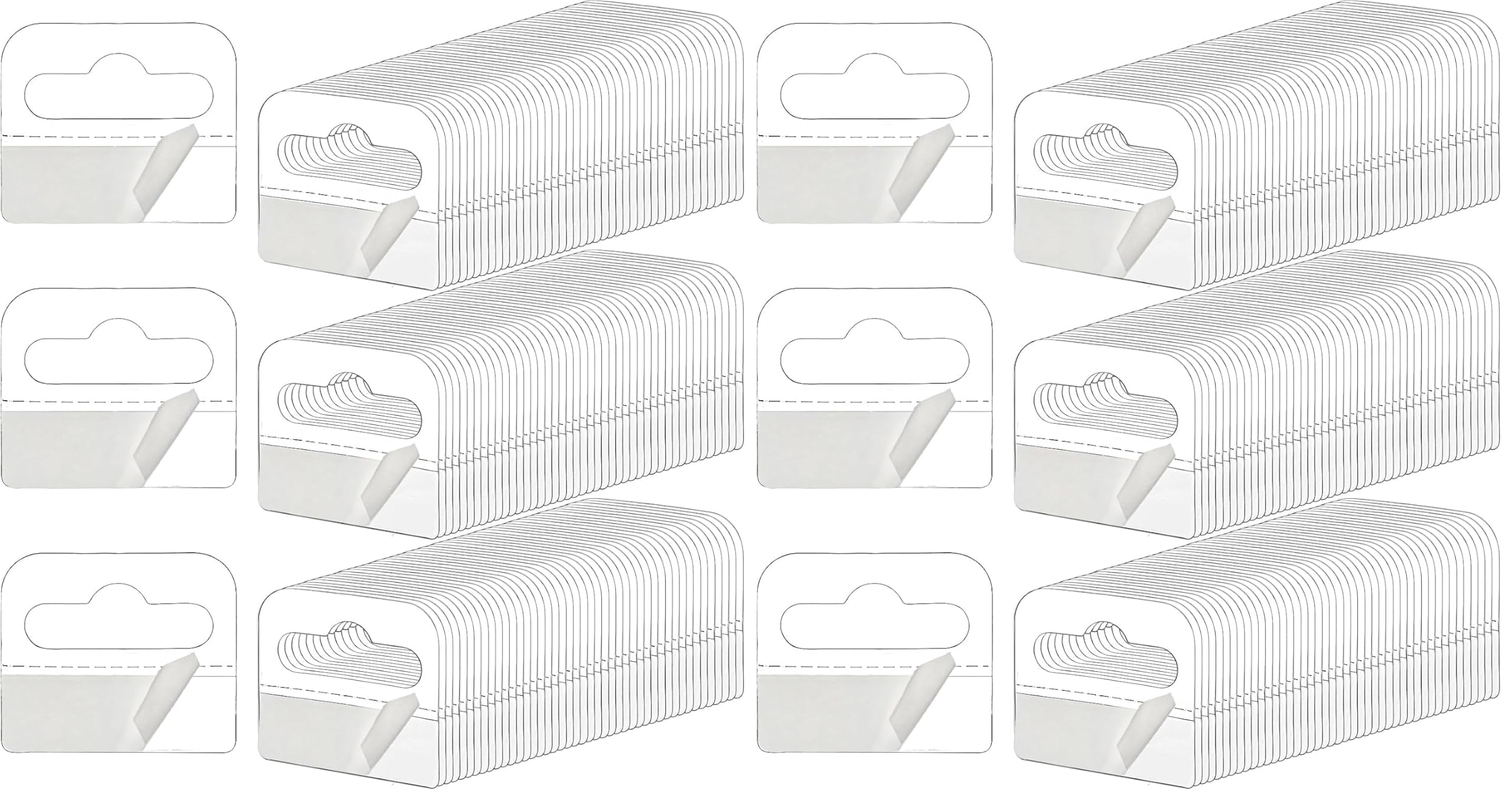 Hiceeden 800 Pcs Clear Slot Hole Hanging Tabs, 1-8/10" ×1-3/5" Plastic Self Adhesive Hanging Tags, Heavy Duty Sticky Hang Tabs Hanger for Retail Store Display (Pack of 2)
