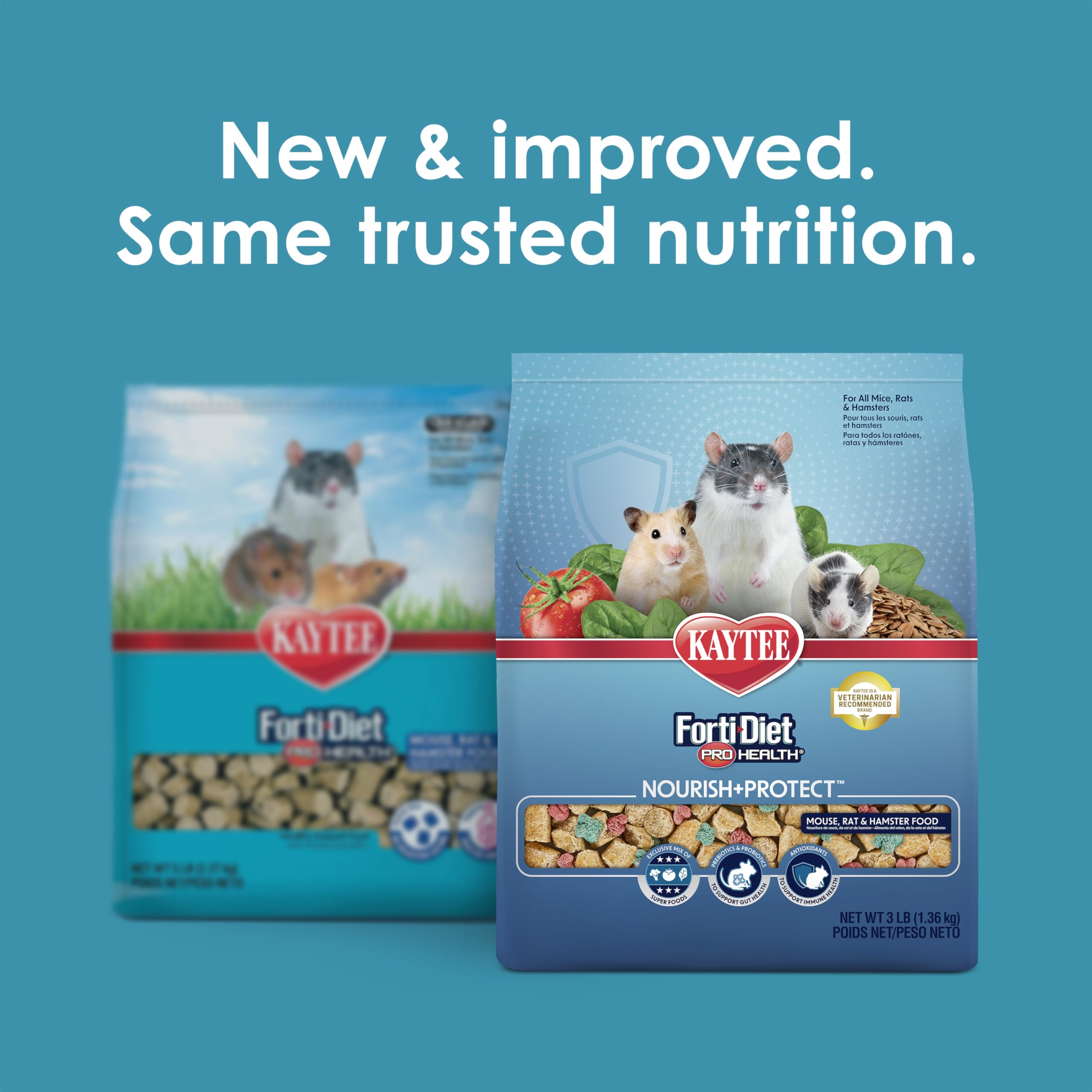 Kaytee Forti Diet Pro Health Small Animal Food For Mouse And Pet Rats, 3-Pound