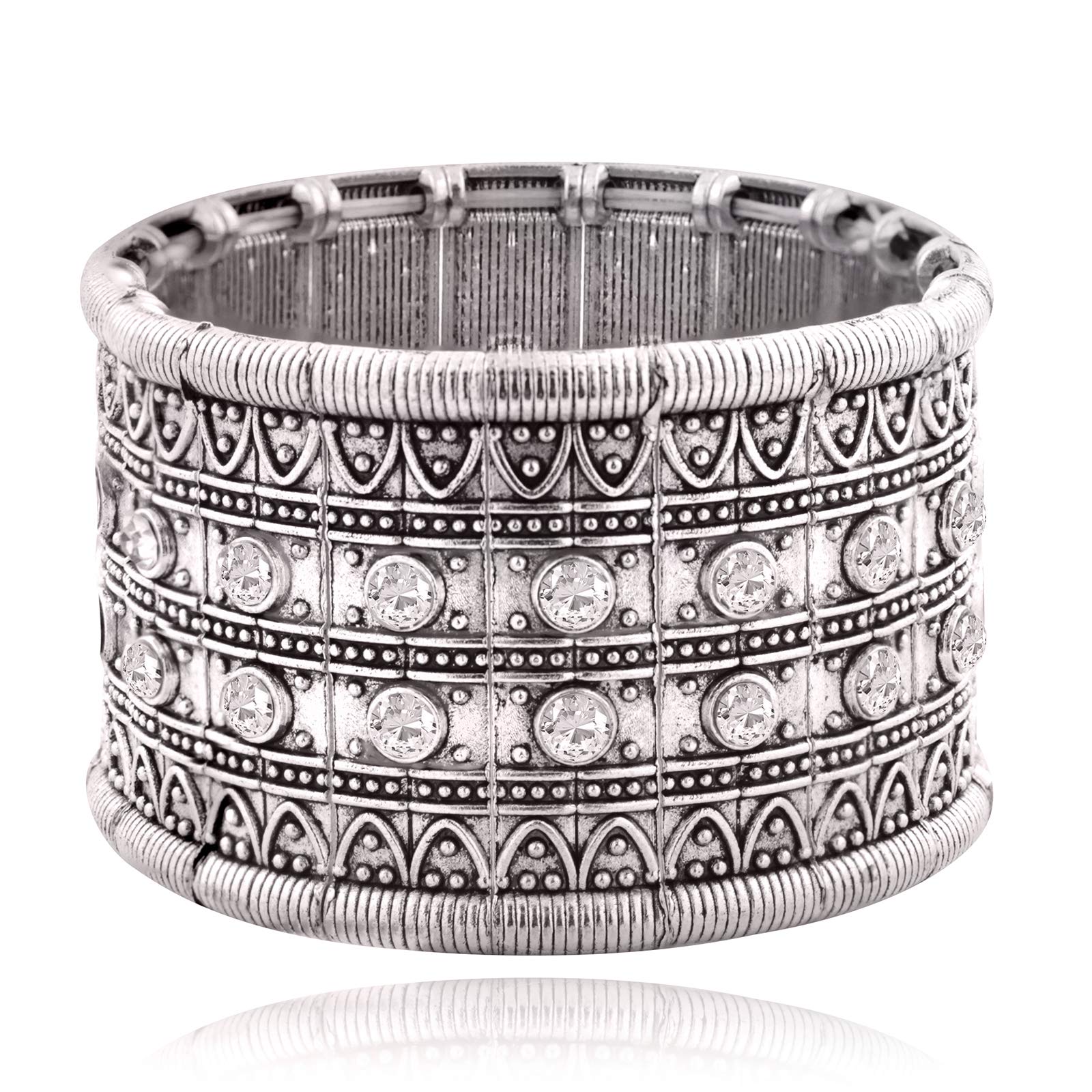 Zivom® Oxidized Silver Brass Cubic Zirconia Bracelet for Women (B07HF9B6SR) Amazon Price History, Amazon Price Tracker