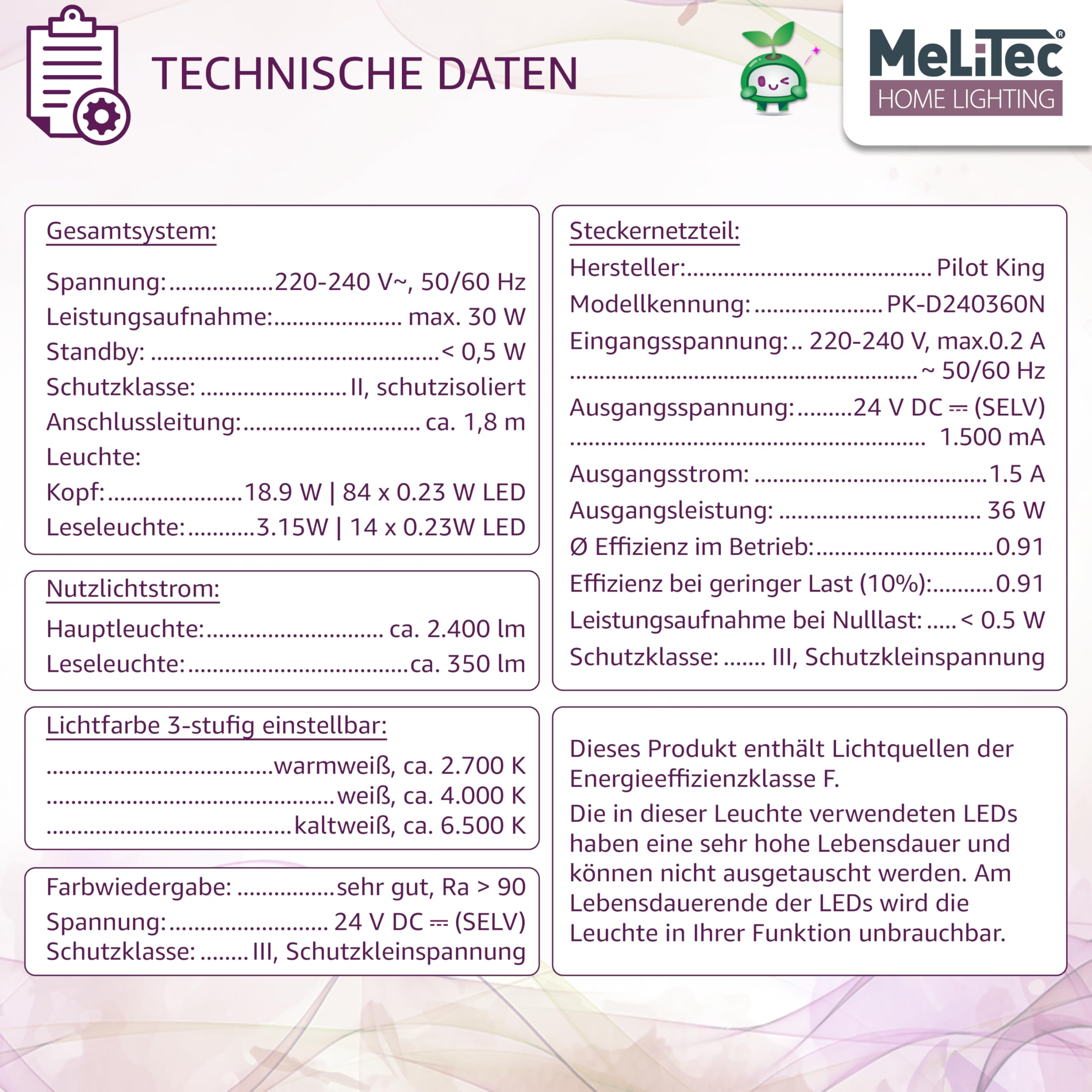 MeLiTec LED Deckenfluter mit Leseleuchte | Titan | Eckig | Dimmbar Warm- bis Kaltweiß | Stehlampe | ST59