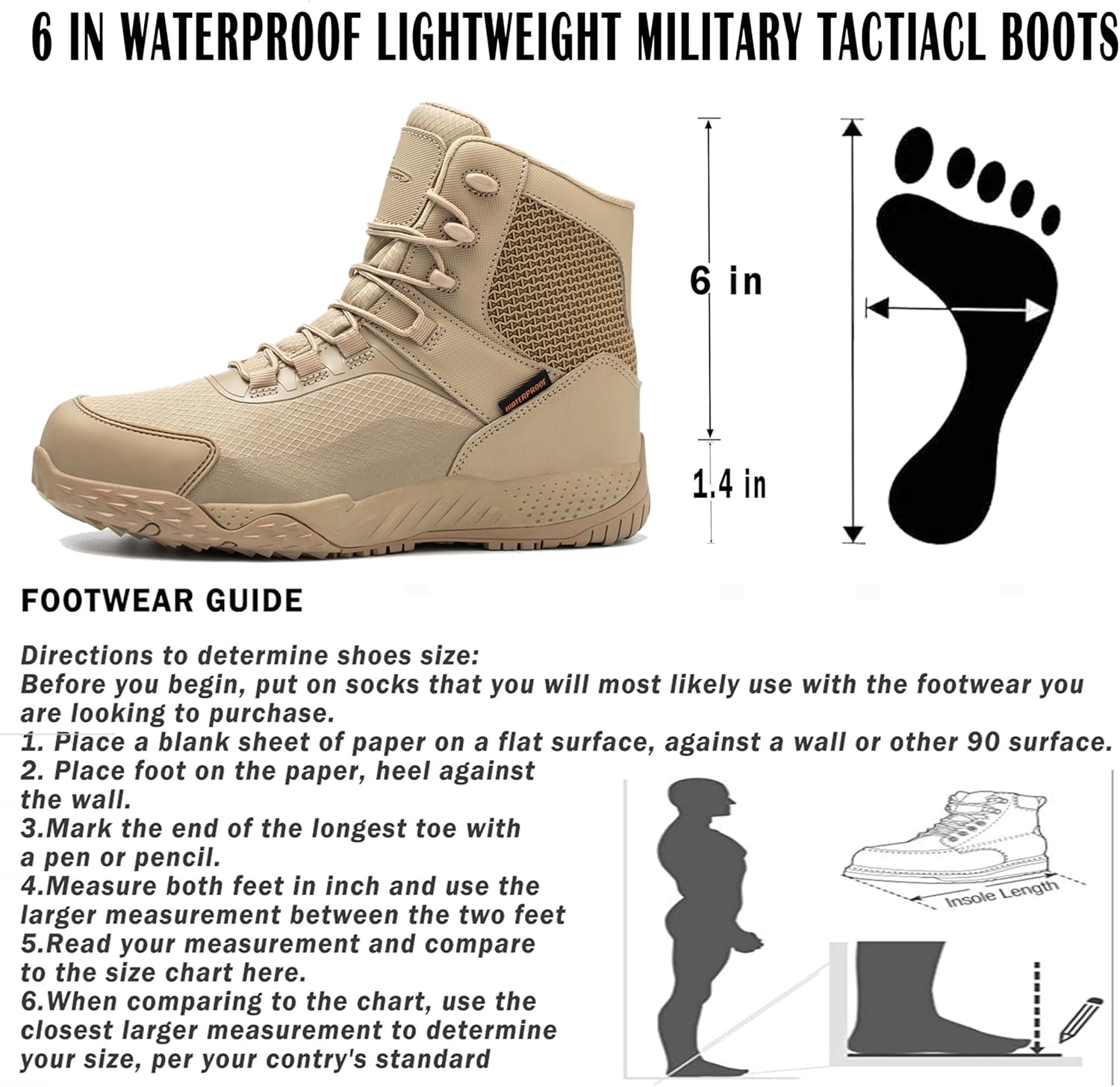 Men's Military Tactical Boots, Waterproof Jamaica Ubuy
