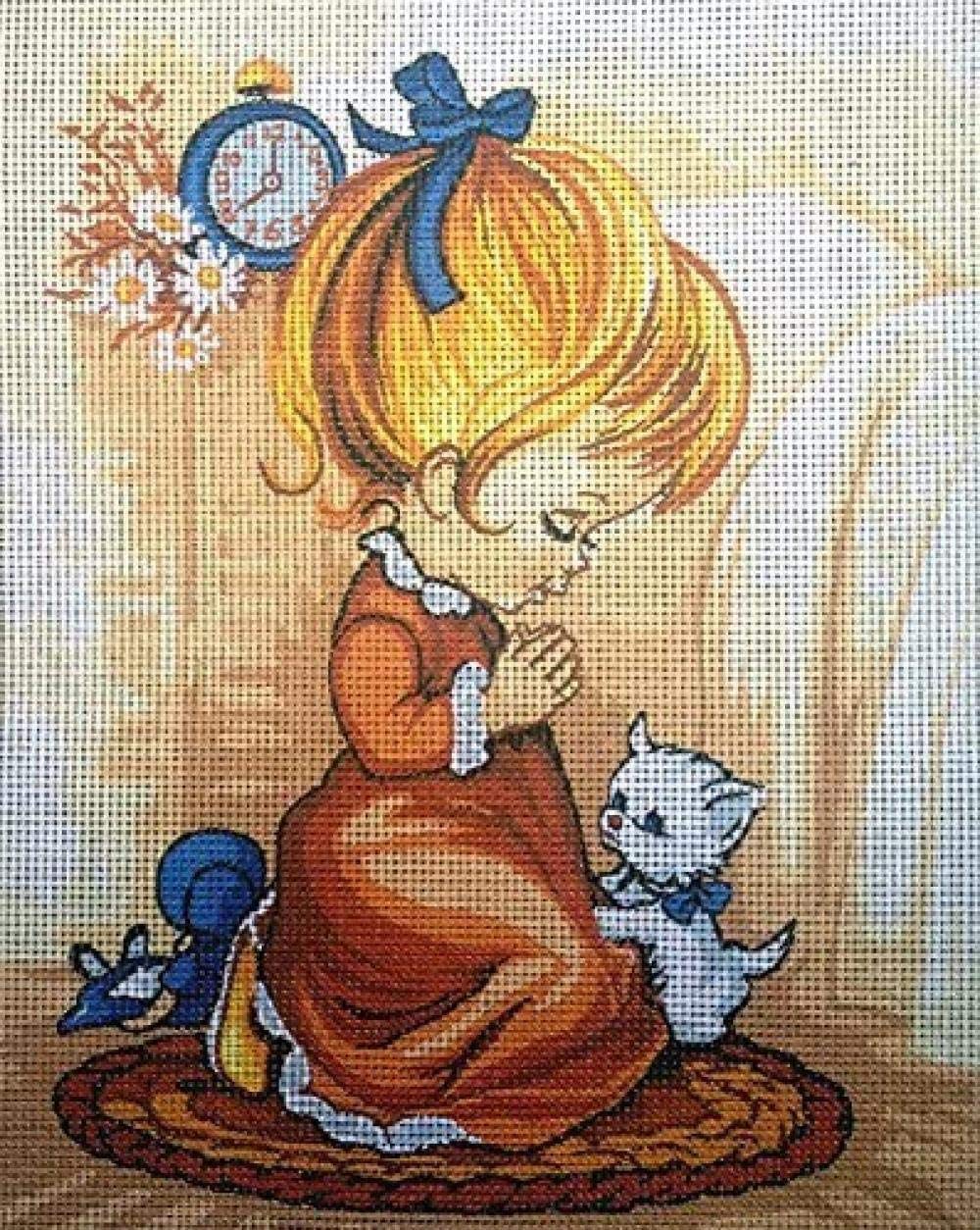 Kit Broderie Tapisserie au Point de Croix 20x25cm Idée Cadeau Créatif DIY