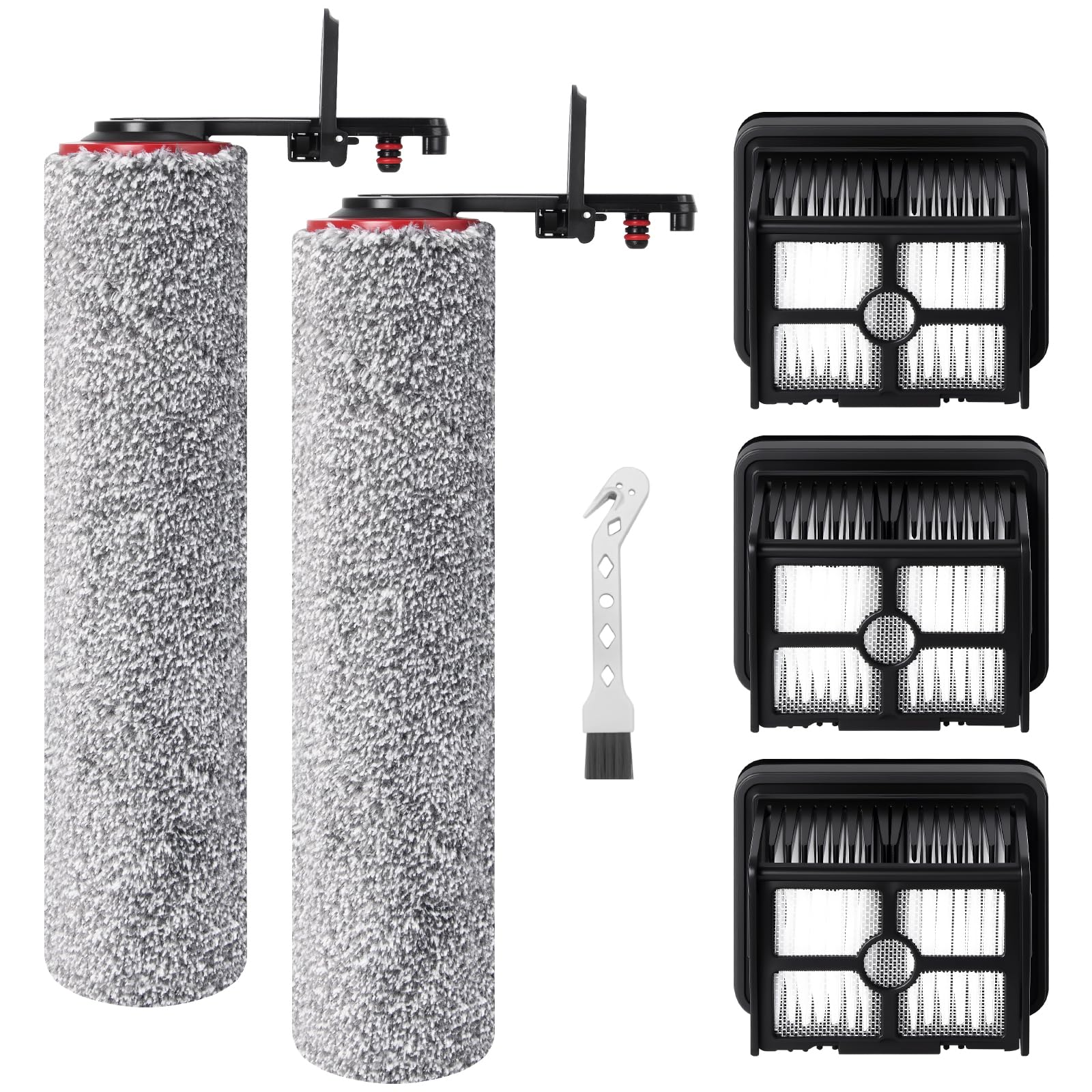 Rolka szczotki, filtr części zamienne do Dreame H15 Pro Heat, części zamienne do odkurzacza na mokro i sucho, 2 szczotki rolkowe, 3 filtry zapasowe, 1 szczotka do czyszczenia