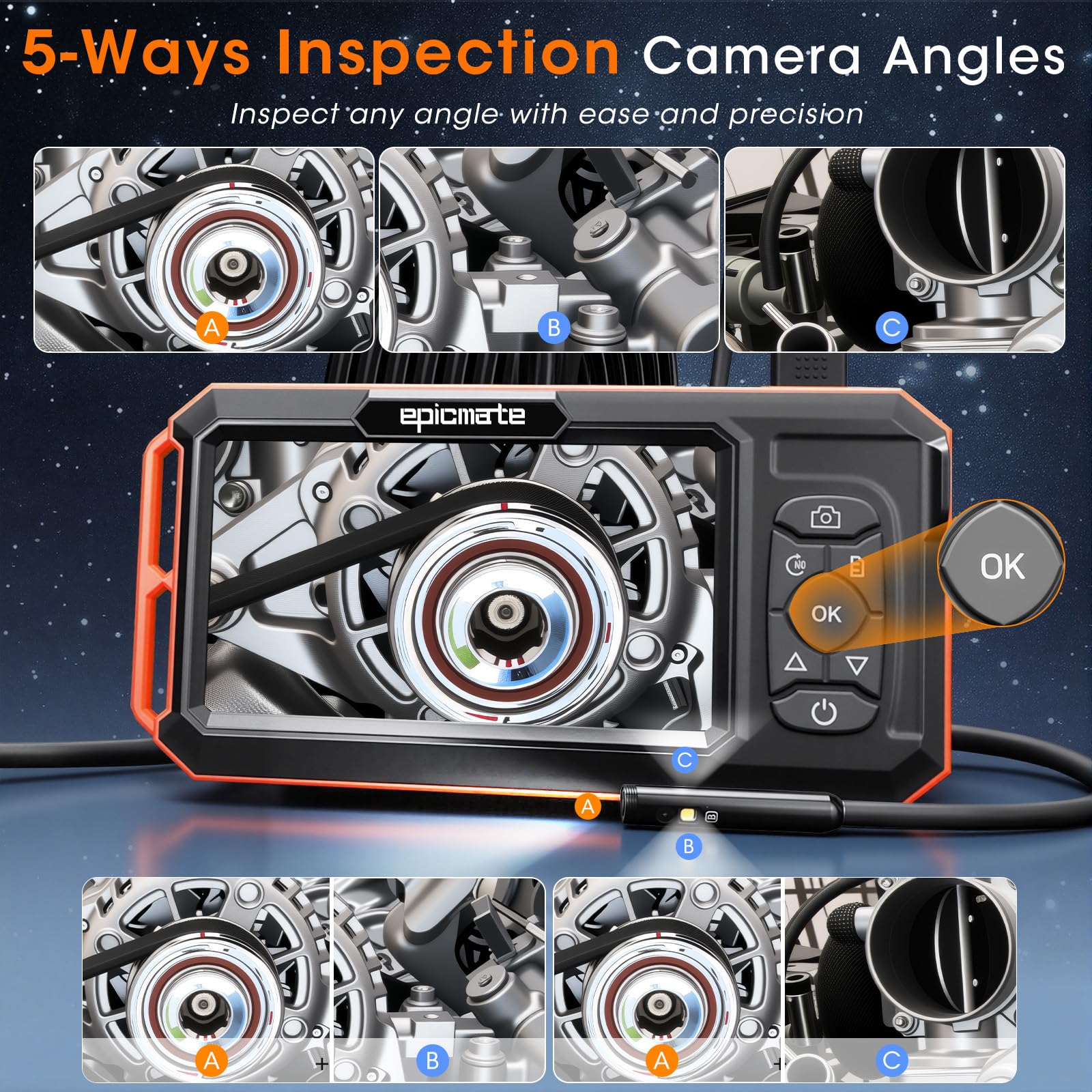 Endoscope Camera with Light, Inspection Camera for Sewer Pipe Automotive — Amazon image 3
