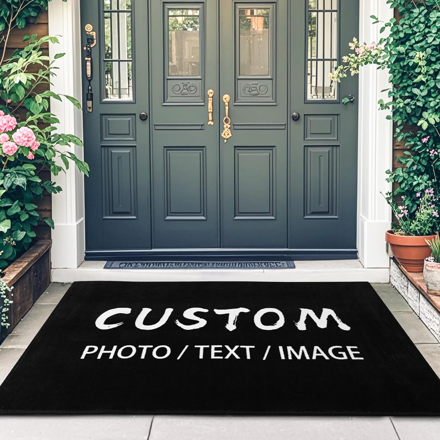 Custom Rugs with Logo Personalized Doormat Welcome Carpet Business Entryway Floor Mat Non Slip Area Rug with Any Logo Size Color for Home Office Indoor