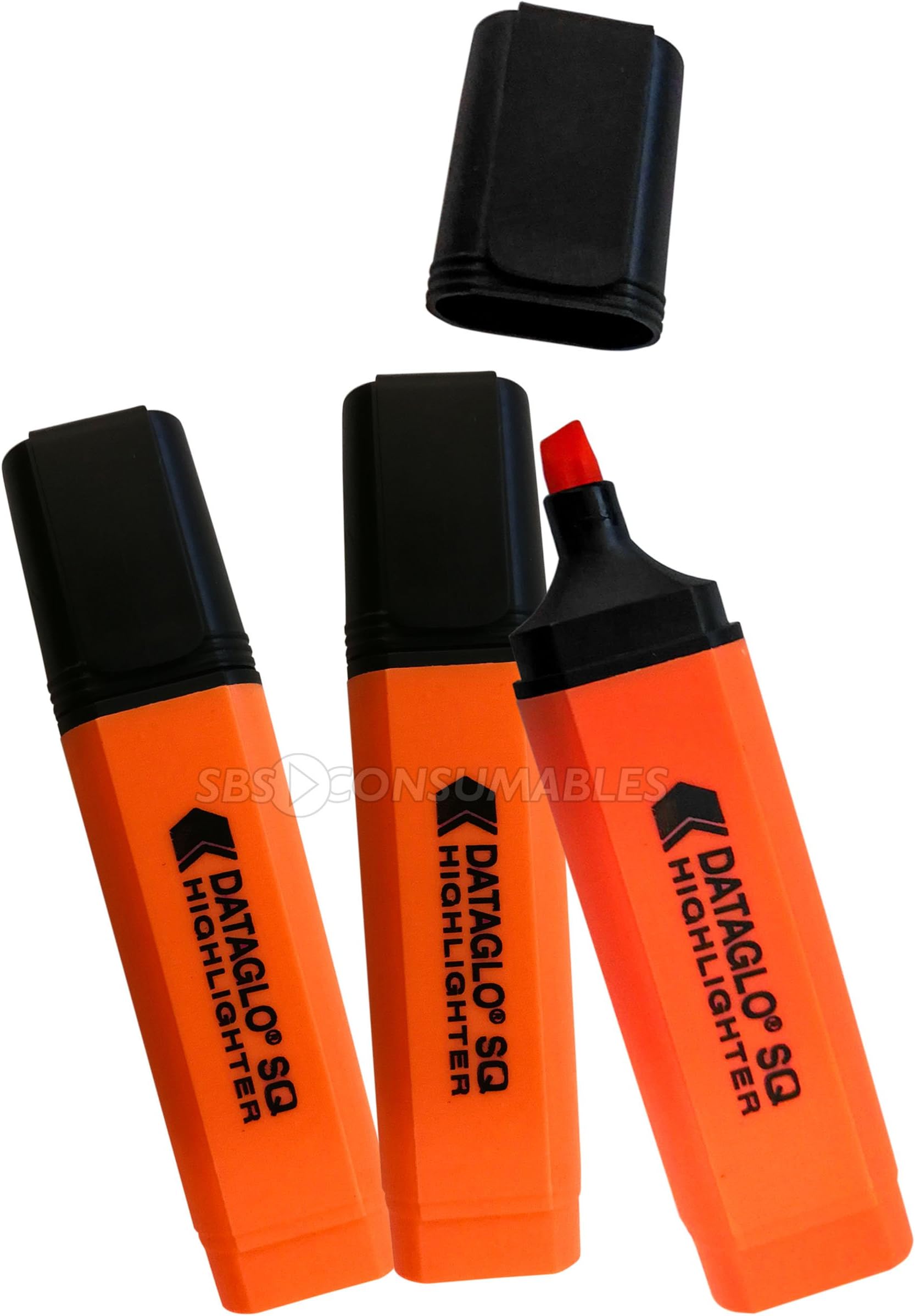 PACK OF 10 ORANGE DATAGLO SQ CHISEL TIP HIGHLIGHTERS