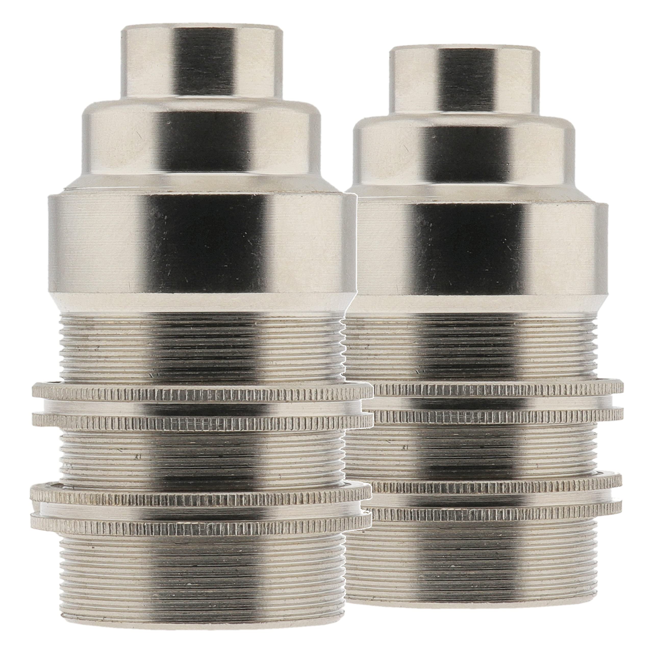 Art Deco Emporium Nickel (2 Pack) Ses E14 Small Edison Screw Lampholder With Two Shade Rings And 10Mm Entry In Plated Silver