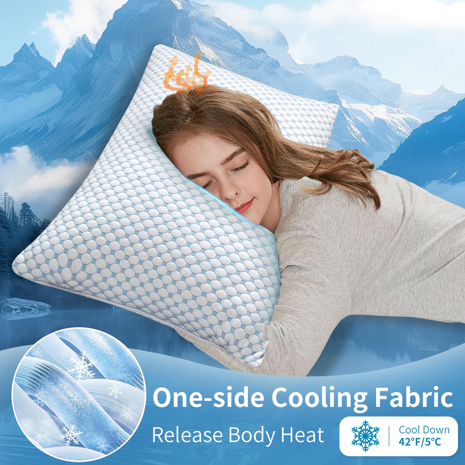 Amazon｜冷却細断メモリーフォーム枕 標準サイズ - 仰向け&横向きで