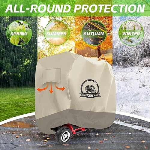 Miniatura 6 de COVERVIN Funda impermeable para scooter, para todo tipo de clima, resistente al polvo y a los rayos UV, con bolsa de almacenamiento, asa de