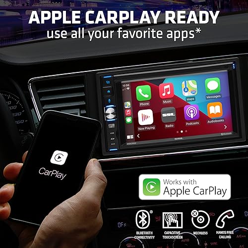 Miniatura 2 de Sound Storm Laboratories DDCP62 Estéreo para automóvil - Apple CarPlay, doble Din, pantalla táctil capacitiva de 6.2 pulgadas, Bluetooth, sin