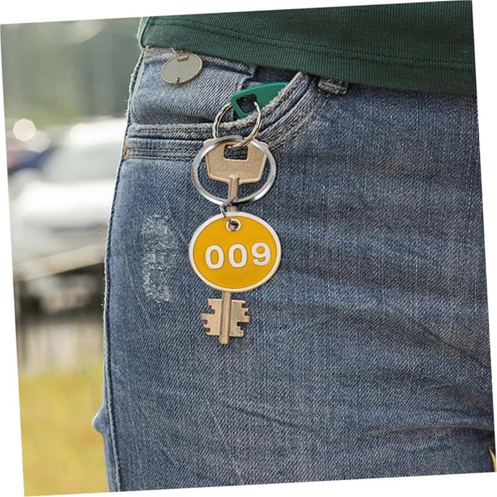 100pcs Aluminium Number Plate Tags Key ID Label Chains Ring Metal per Classify(1-100)