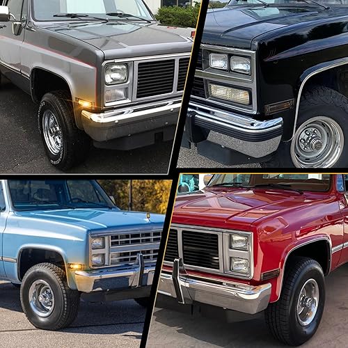 Miniatura 6 de Luces LED laterales 500% brillantes, lente ahumada, marcador lateral de guardabarros, compatible con Chevy C10 C20 C30 GMC C1500 C2500 Suburban