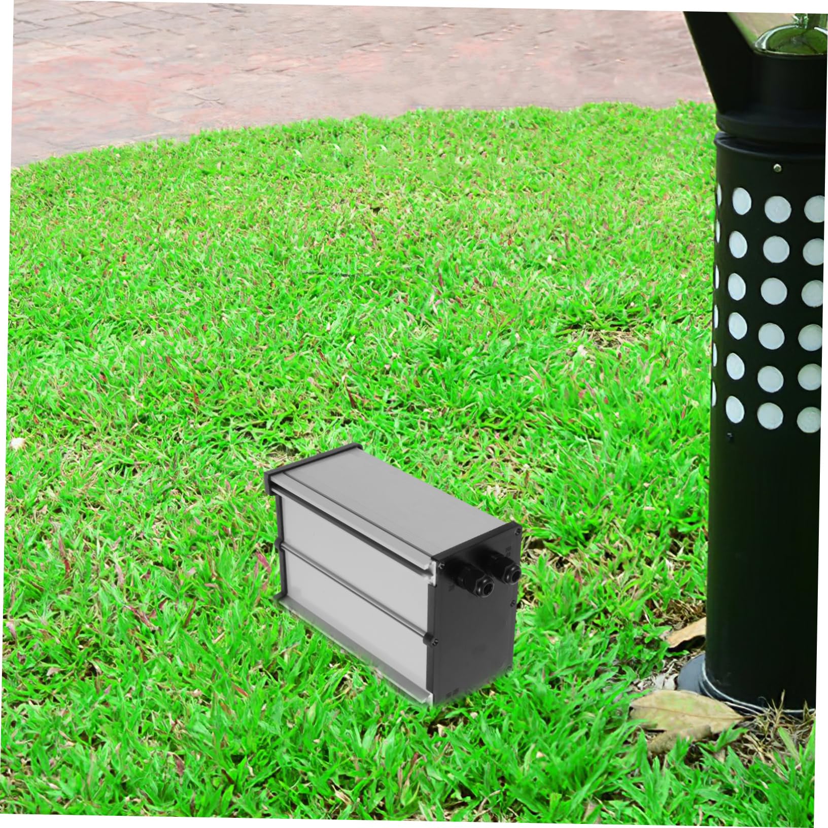 Boîtier Électrique et Connexions Électriques Étanche en Aluminium Argenté avec Couvercle, Solide pour Batterie Lithium pour Éclairage Solaire Extérieur