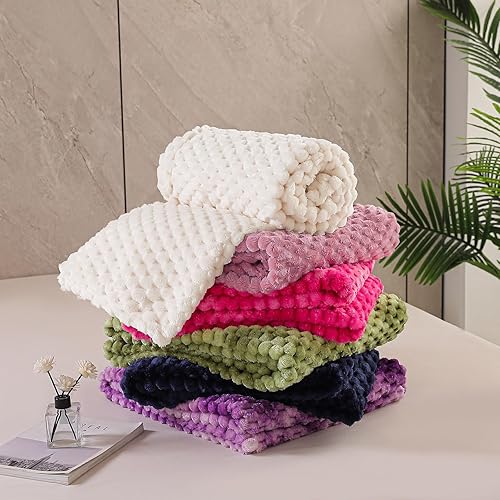 Miniatura 8 de Exclusivo Mezcla - Manta suave de vellón, tamaño Queen, 90 x 90 pulgadas, elegante, tela jacquard, aterciopelada, mullida, cómoda, cálida, ligera,