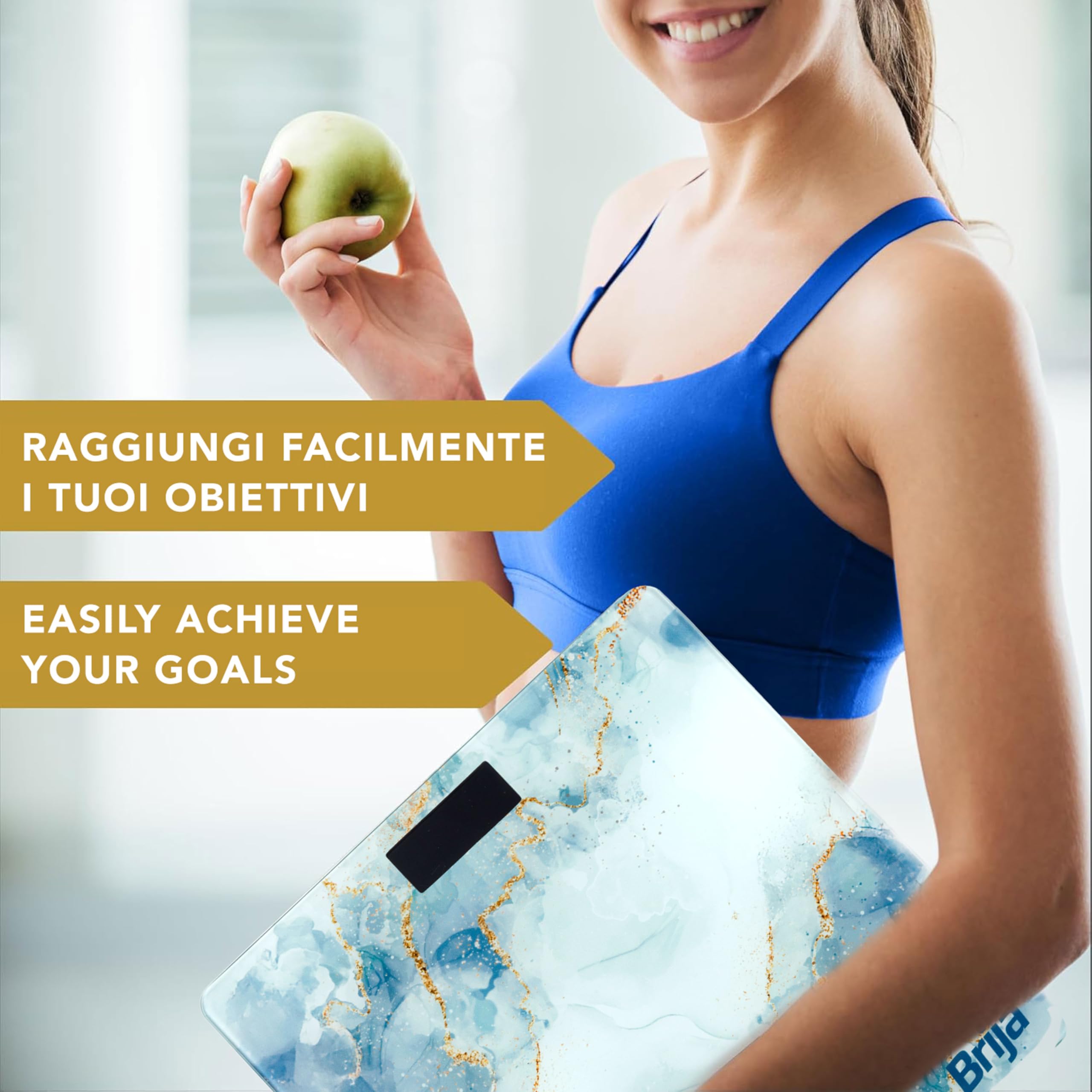 IPEA Bilancia Pesapersone Digitale Ultra Sottile - Tecnologia STEP ON - Massima Precisione Peso - Deisgn Effetto Marmo - Bilancia in Vetro Temperato con Display misurazione fino 0,1 KG - Max 180Kg