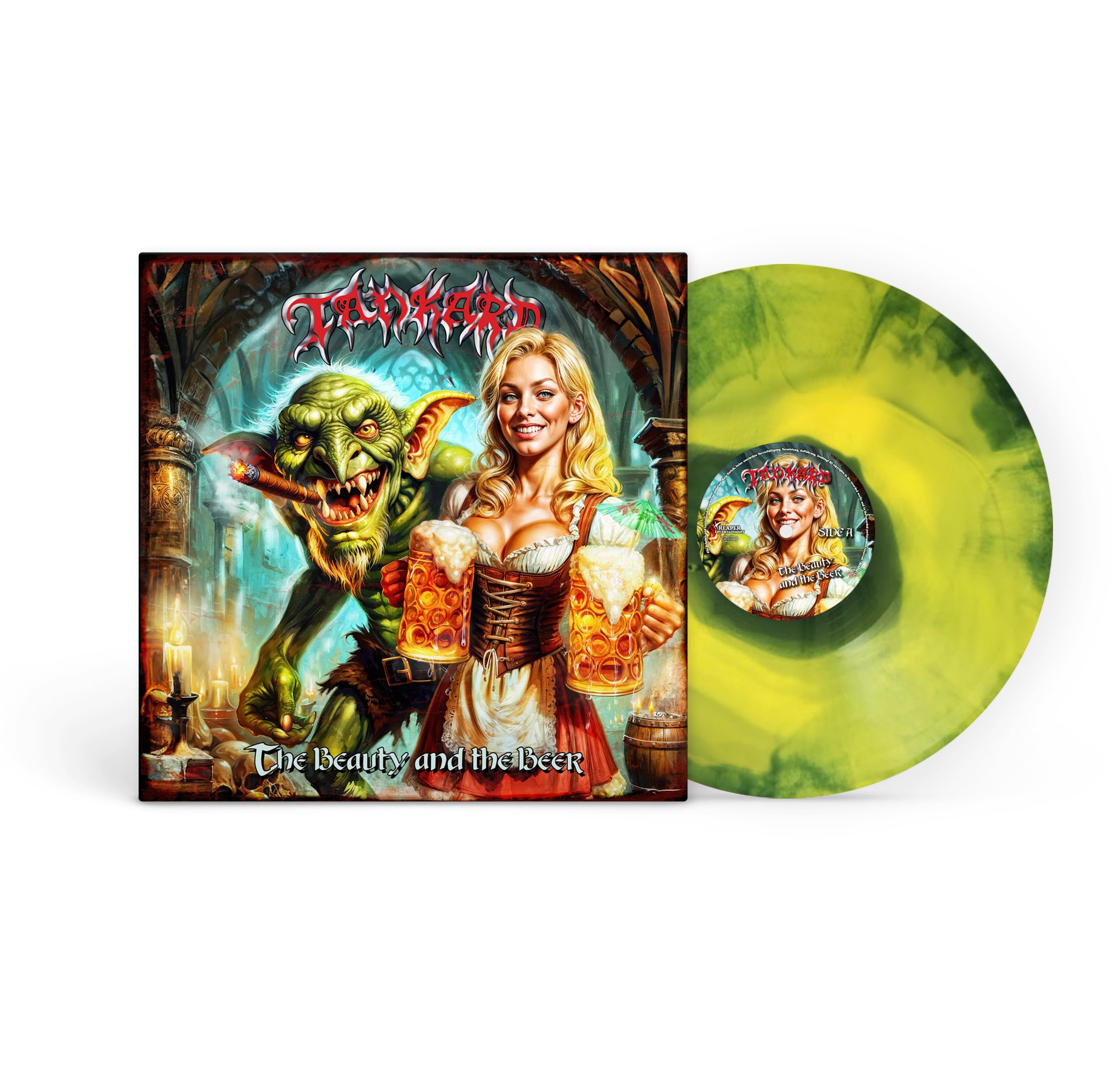 TANKARD - The Beauty & The Beer (remastered) - GREEN & YELLOW SWIRL VINYL LP