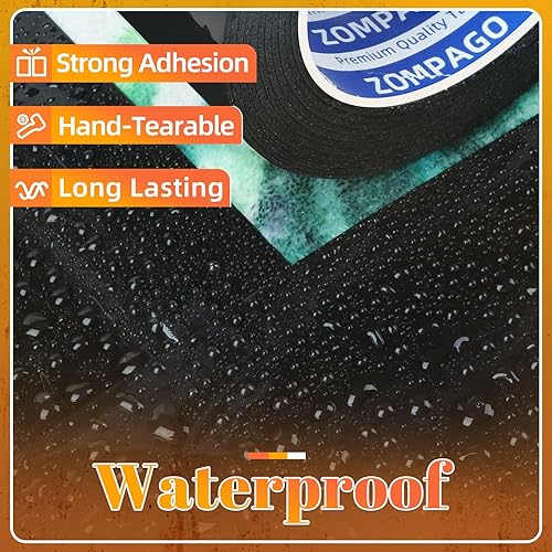 Miniatura 5 de Cinta adhesiva negra de alta resistencia, 1.8 pulgadas x 164 pies, fuerte adhesivo impermeable y resistente a los rayos UV, sin residuos, reparación
