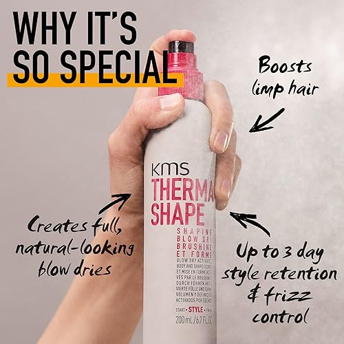 Miniatura 3 de KMS THERMASHAPE - Aerosol moldeador para secado un 50% más rápido, 6.7 onzas
