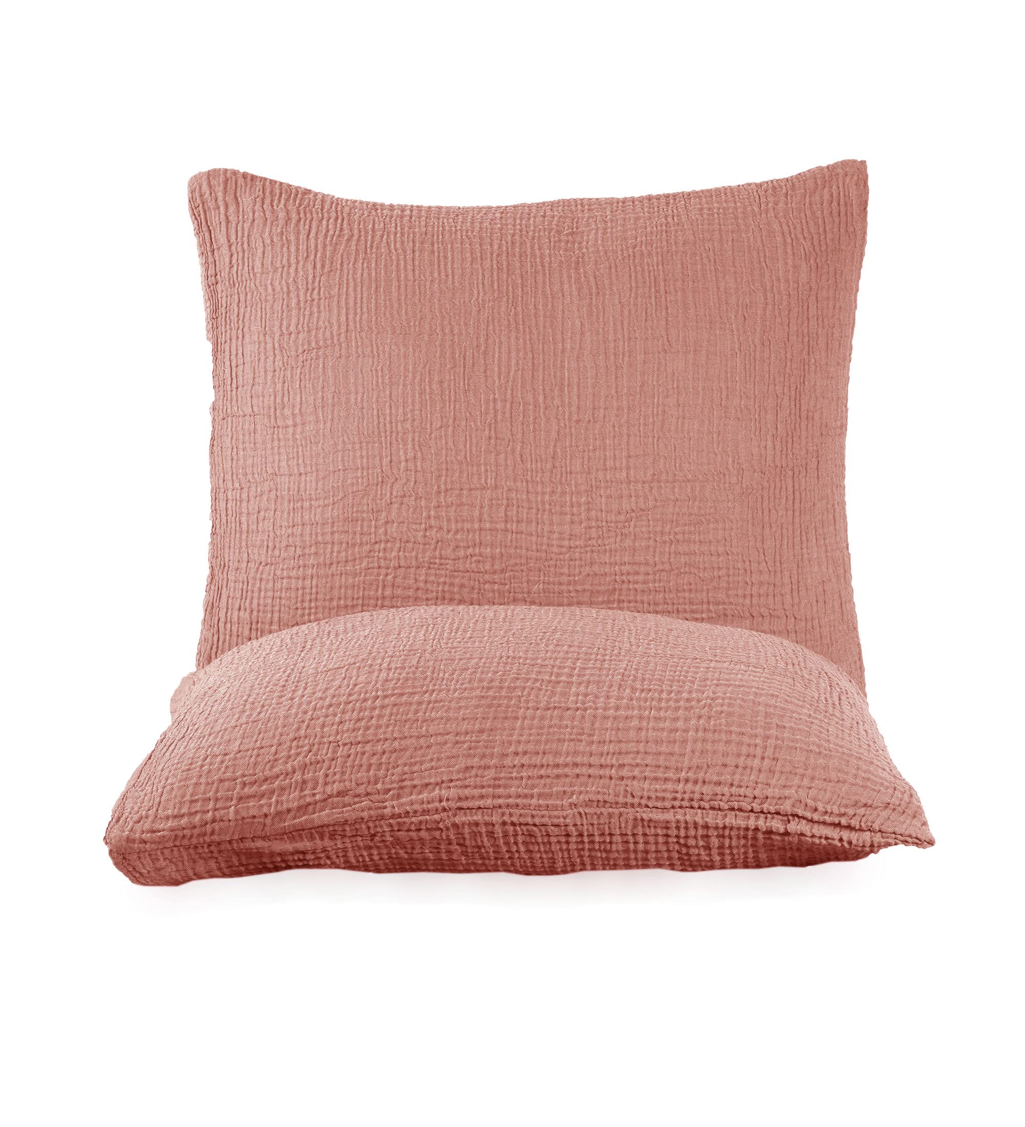 DestinyHomeTex Organic Cotton Queen Pillowcases Set of 2 (20 x 30 Inches) – 4-Layer Muslin, Ultra Soft & Breathable, No Ironing Required, Lightweight