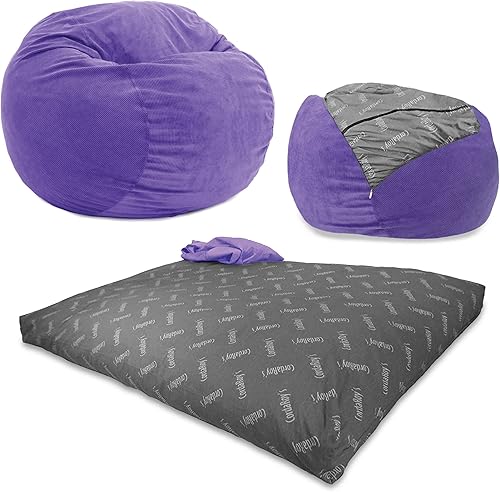 Miniatura 29 de CordaRoy's Puf de pana, puf convertible, lavable a máquina, funda de tela de pana para sótano, sala de estar, sala de juegos, dormitorio y más,