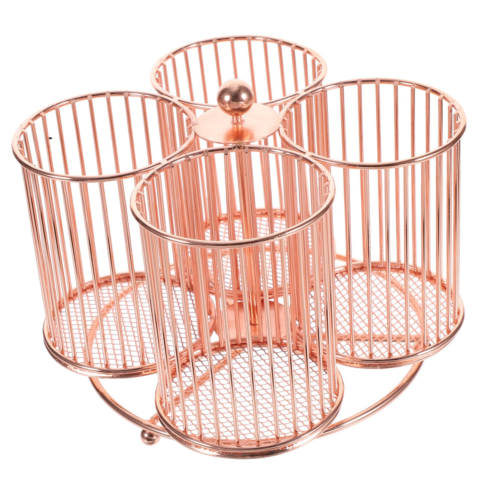 Angoily Portapenne Rotante in Metallo Organizer Per Trucco e Cancelleria, Design Compatto Salvaspazio, Accesso Girevole Per Scrivania Ufficio e Utilizzo Quotidiano
