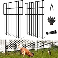 NANYEZH 25 Panels Garden Fence Barrier 17in H x 27ft L - Rustproof Dog Dig Prevention, Animal Block for Yard, Patio, Garden