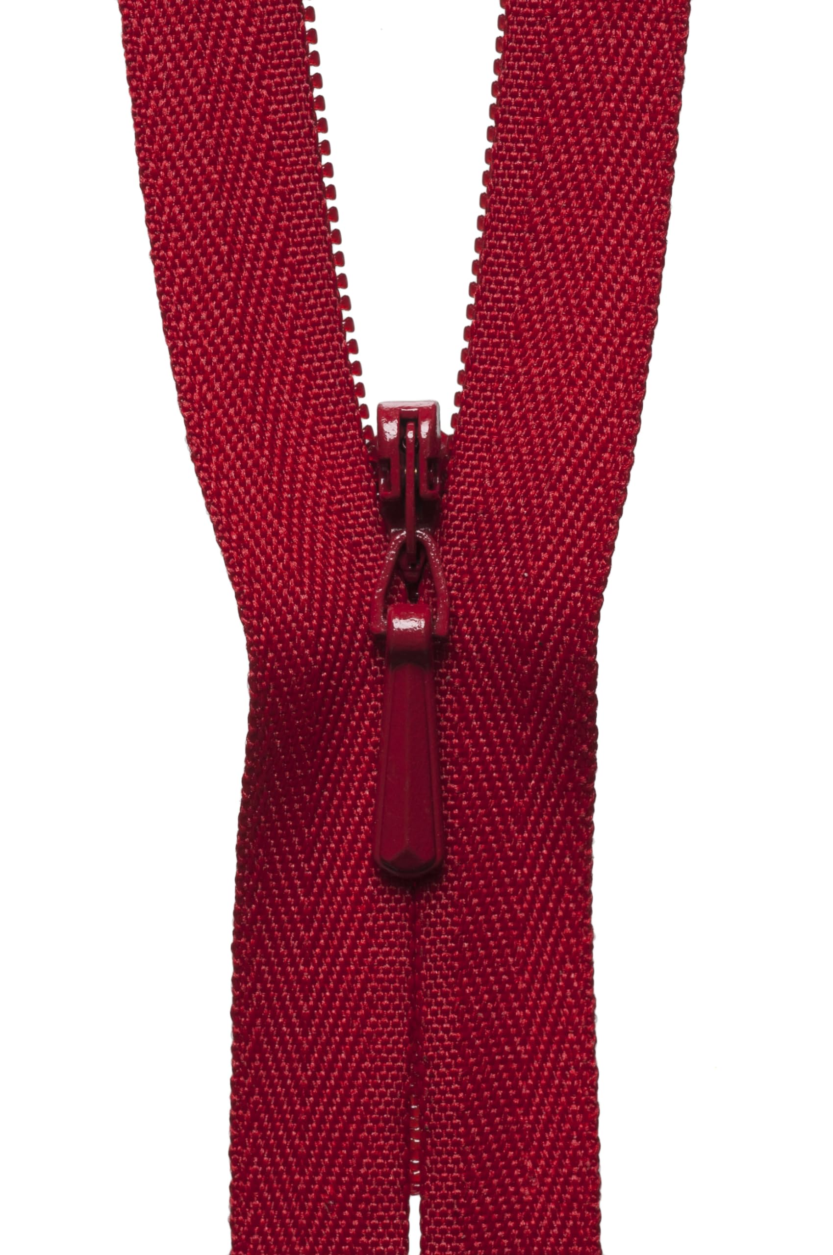 YKK Concealed Zip, Nylon, No. 519 Red, 41 cm Length
