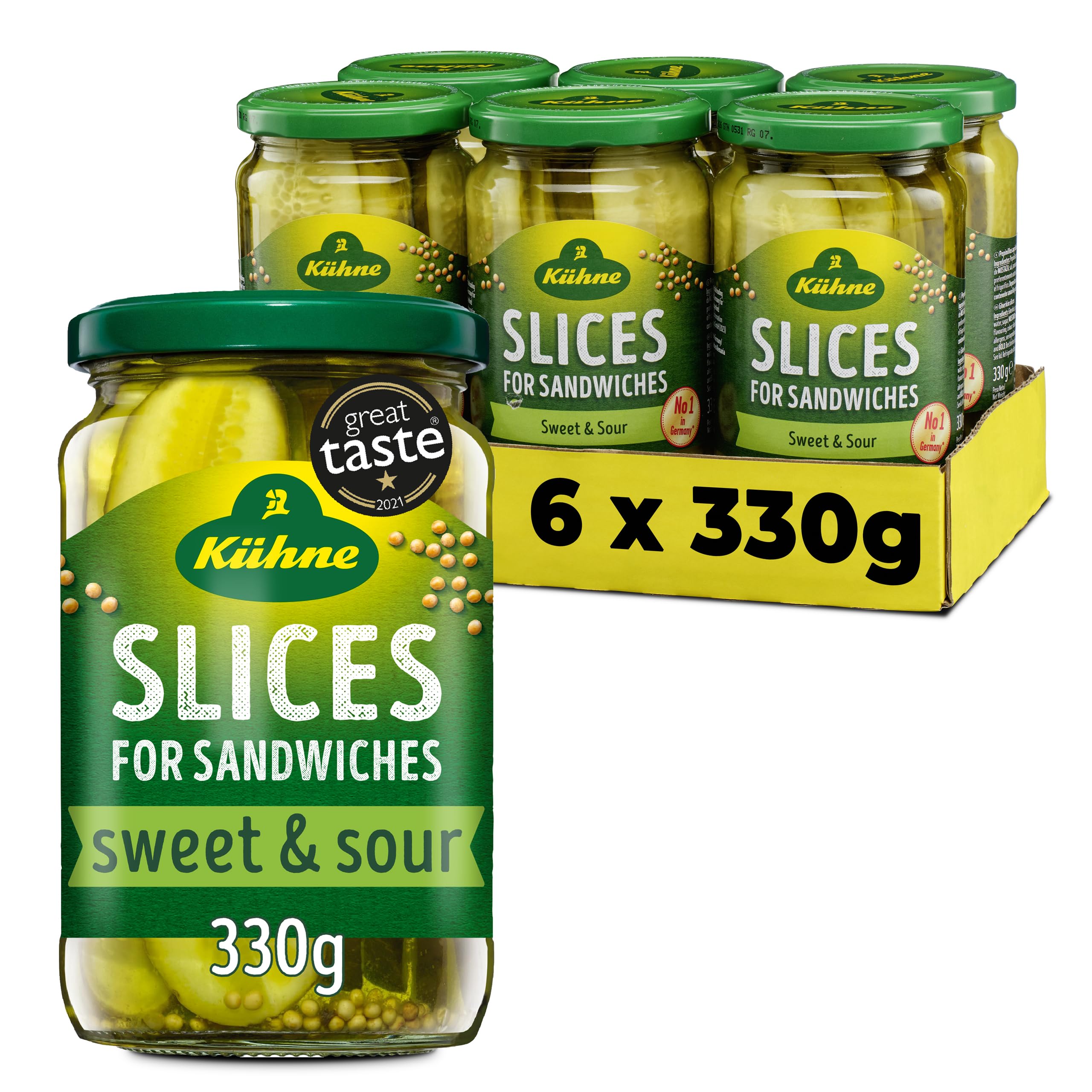 Kuhne Gherkin Slices 330 g (Pack of 6)