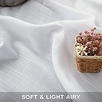 Vista 20 de Orange Linen Curtains 72 Inch Length for Living Room 2 Panels Set Back Tab Loop Pocket Semi Sheer Copper Brown Burnt Orange Curtains for Bedroom