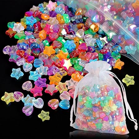 600 Pièces Perles En Forme De Cœur En Forme D'étoile Couleurs