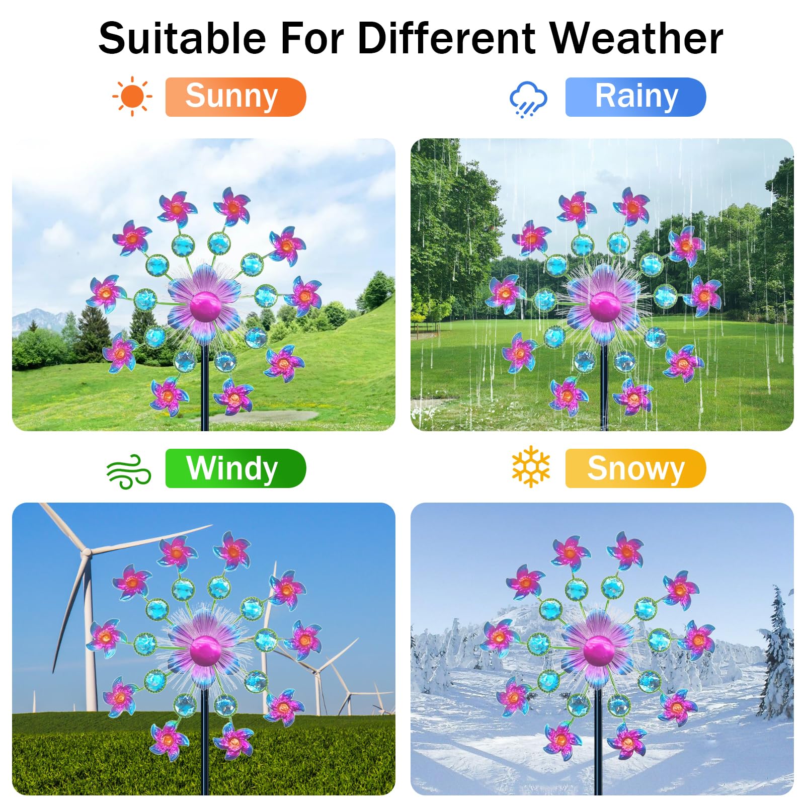 Moulin à Vent Solaire Décoratif LED - Figurine étanche 32.5 Cm, éclairage Automatique, Pour Jardin, Terrasse, Balcon