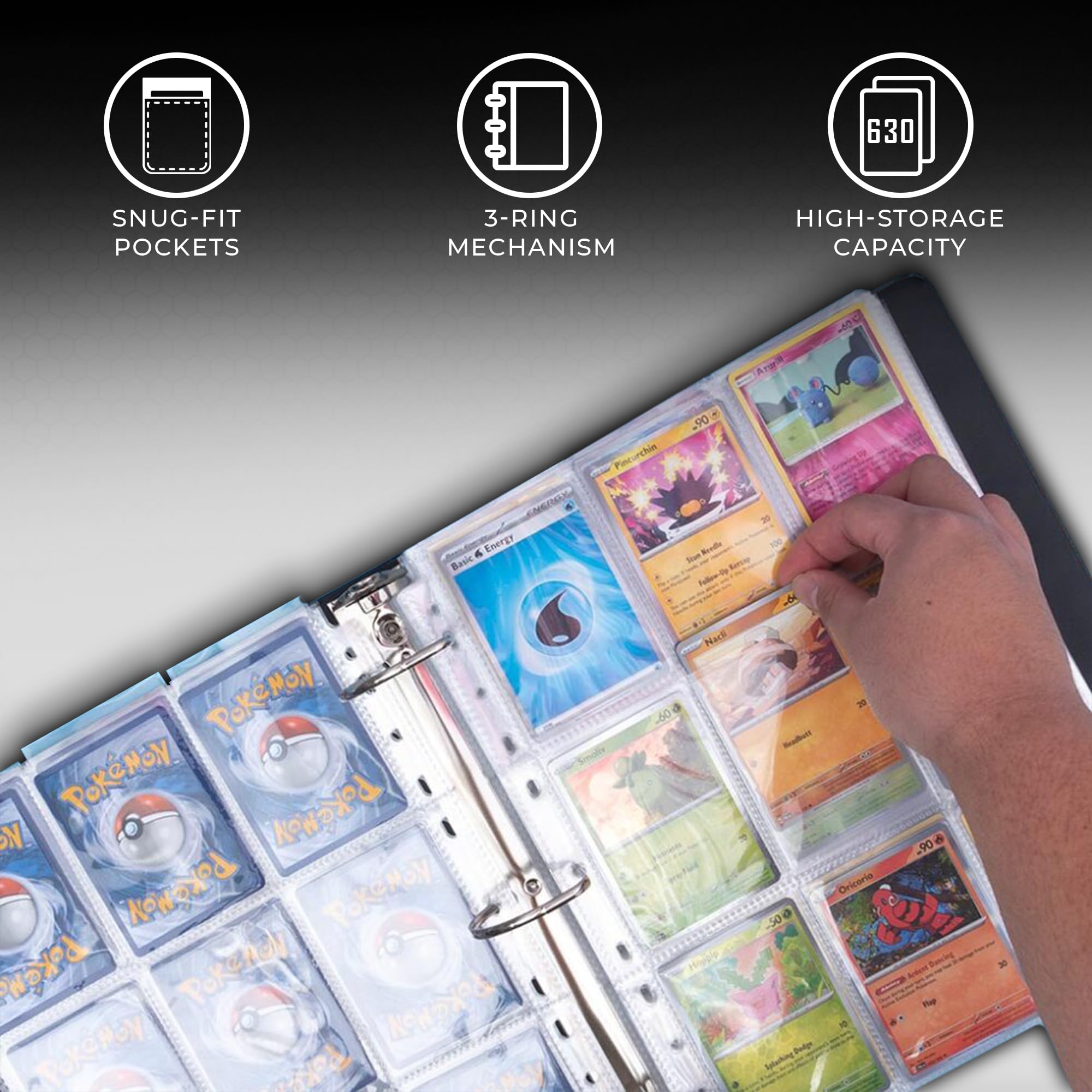 trading card a4 sleeves 36 Pack 9 Pocket Page Protector, Sooez Trading Card Sleeves Pages Baseball for 3 Ring Binder, Sheets Standard Size Cards