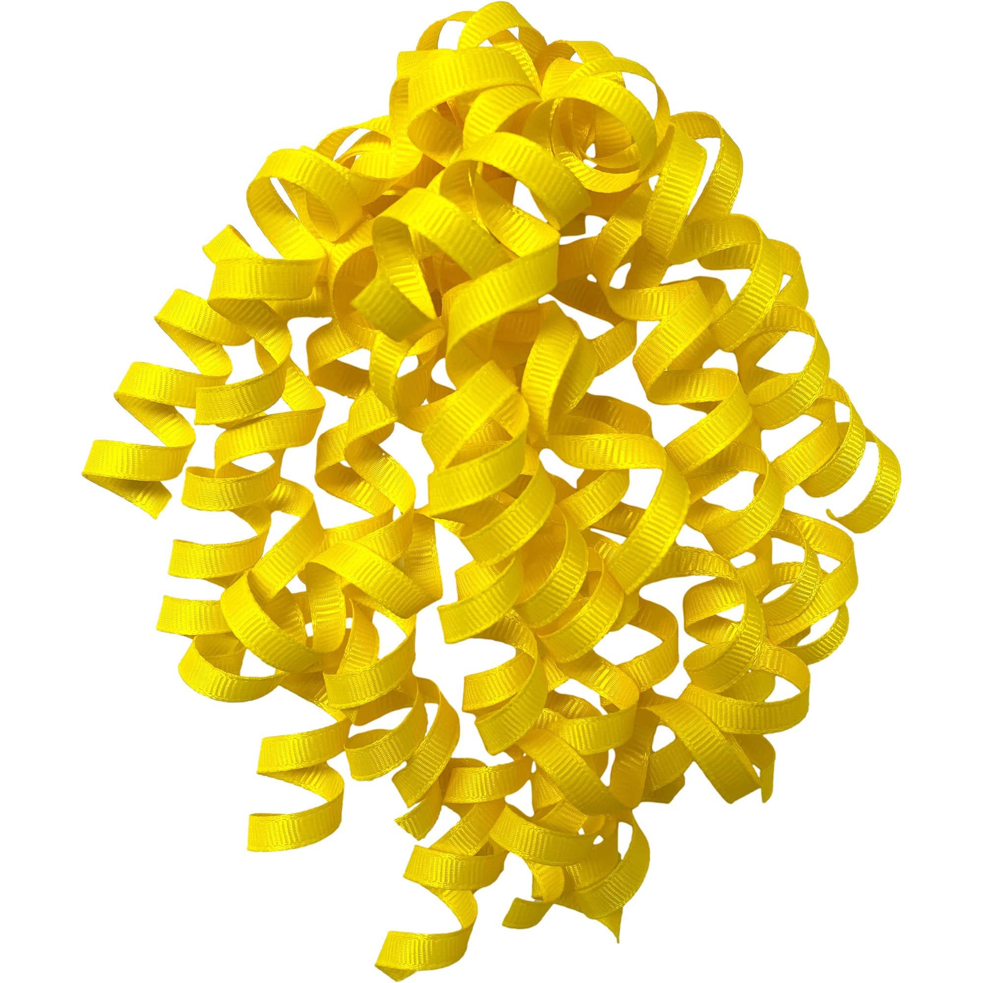 Jillson Roberts 6-Count Self-Adhesive Grosgrain Curly Bows Available in 15 Colors, Yellow