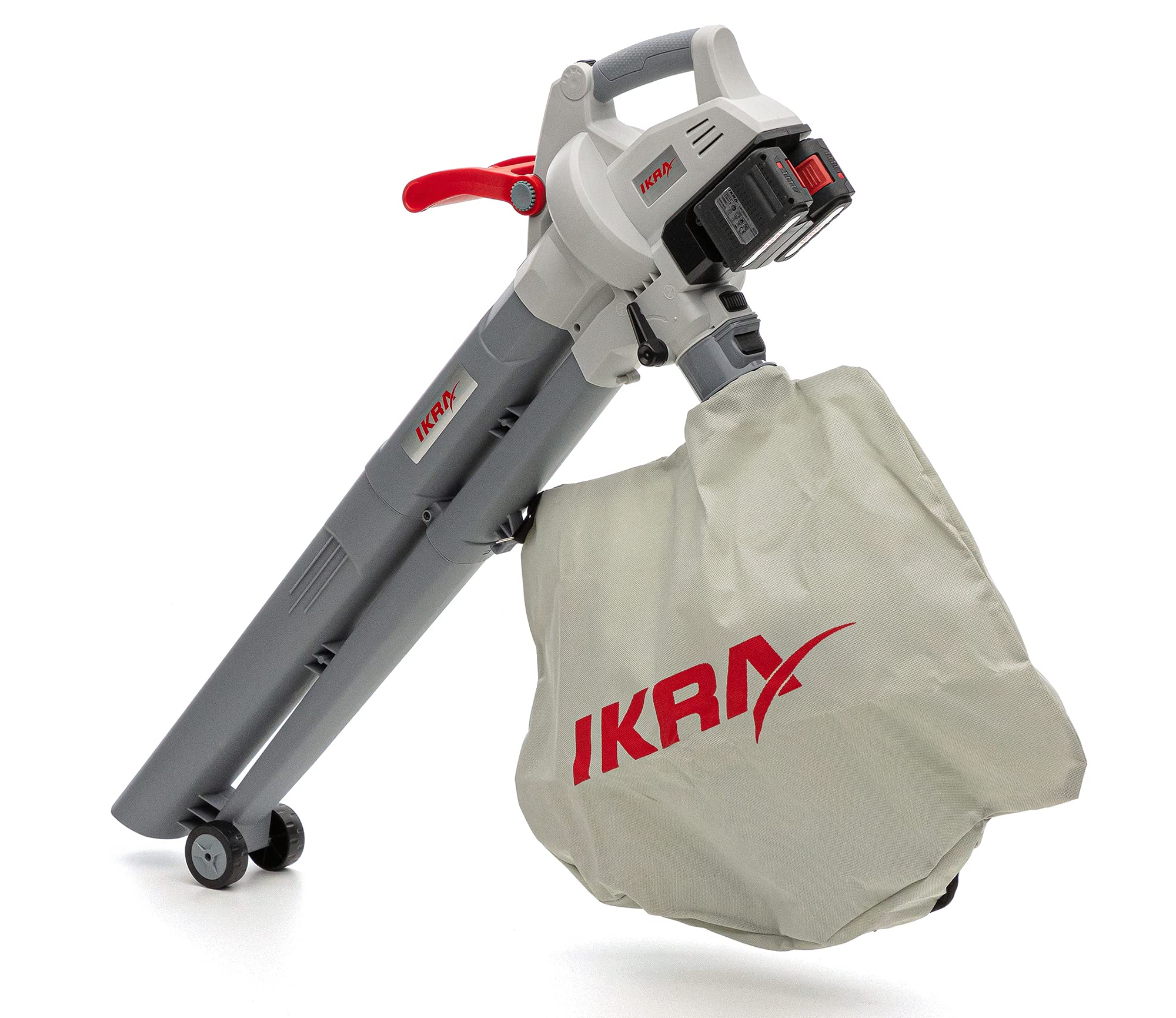 IKRA 3in1 aspiratore soffiatore a batteria ICBV 2/20, incl. 2 batterie, doppio dispositivo di carica rapida e 2 sacchi raccoglitori