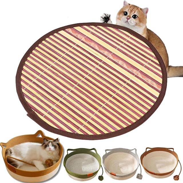 Vgpbphj Stimulicat - Cama para gatos, cesta tejida a mano StimuliCat, cestas de juguete para gatos…