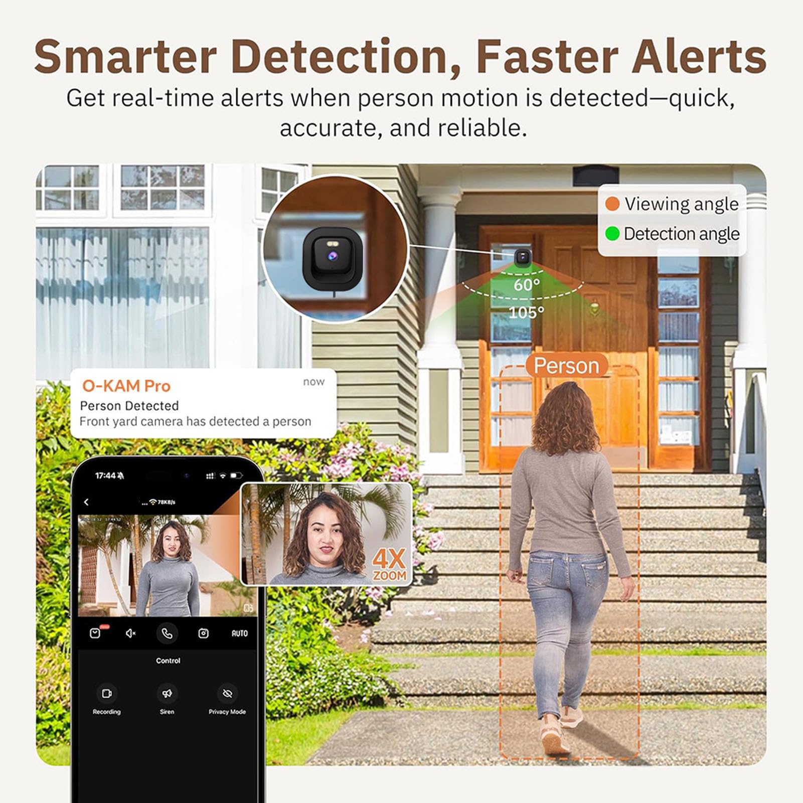 GOWENIC 2K Window Camera, Indoor Camera with Dual Band WiFi and Bluetooth, Color Night Vision, Motion Detection, Real Time Alerts, 2-Way Audio, Adhesive Installation - 4