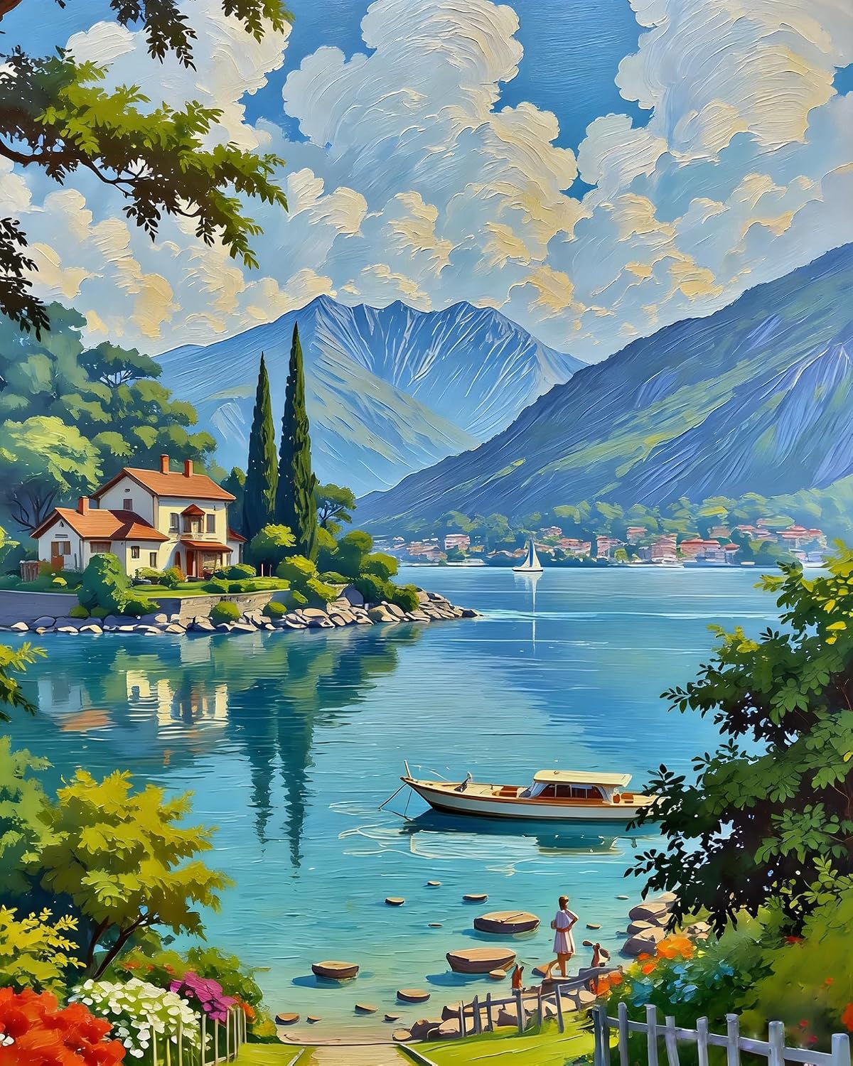 Amazon.com: VCLKDIY Landscape Mountain Lake Paint by Numbers Kits for ...