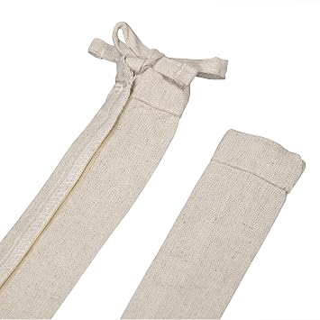Aspen Creative 15003-11, 4 Wheat Burlap Texture Fabric Cord & Chain Cover, Easy to Install for Lighting Fixture, Cable Management, Lamp Wire Cover