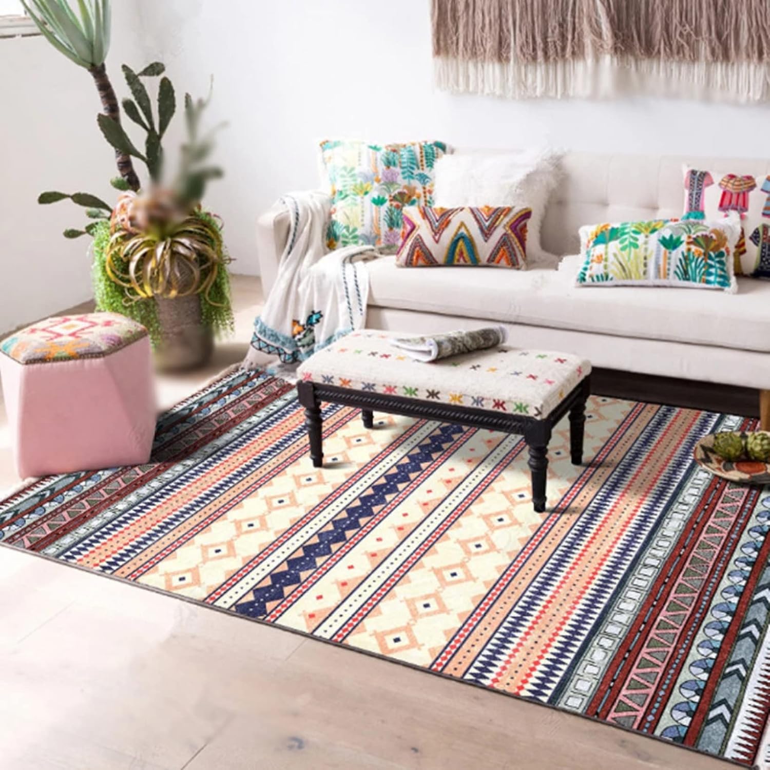 Amazon.co.jp: Jianshou Scandinavian Gabe Pattern Rug, Mat, Interior ...