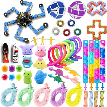 Nestling Pack de 50 Fidgets Sensoriels et Gadgets Anti-Stress Variés