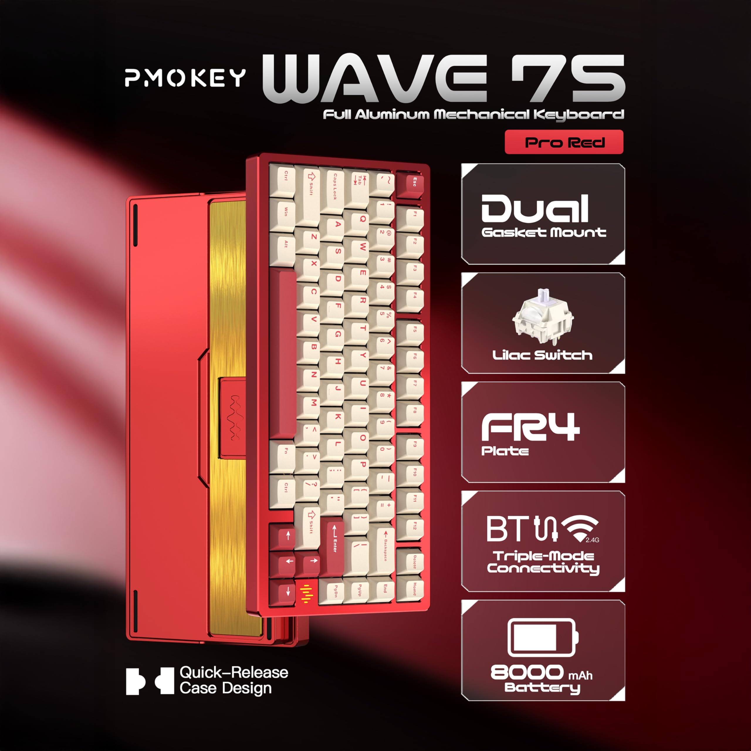 Amazon | KEEBMONKEY PMO Wave 75 CNC アルミニウム クイックリリース