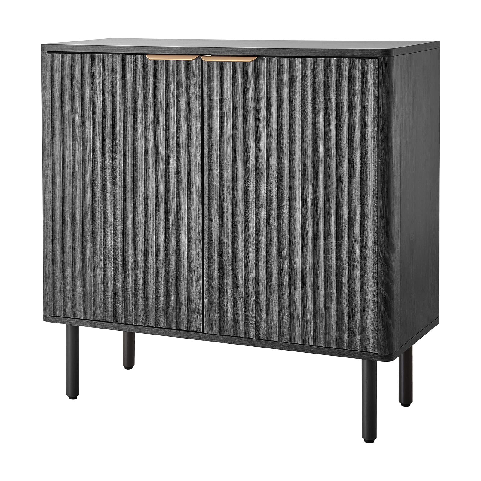 VEVOR Buffet à 2 Niveaux, Meuble de Rangement Cuisine avec 2 Portes, Meuble Coin Café avec Rangement, Enfilade de Style Milieu du Siècle, pour Salon, Entrée et Couloir, 80 x 37,5 x 80 cm, Noir
