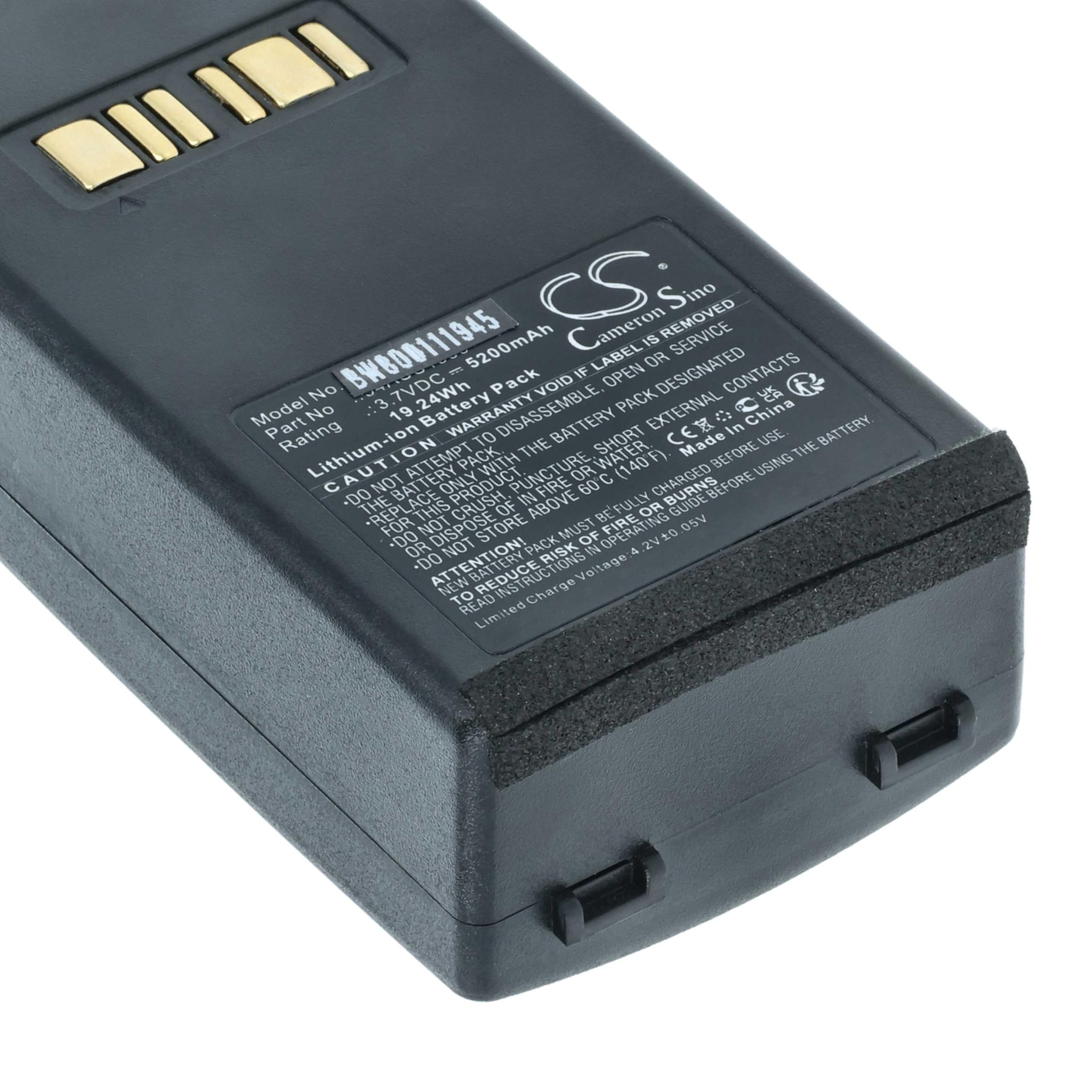 Bateria vhbw compatibile Datalogic Falcon X3 Plus X4, 5200mAh 3,7V Li-Ion per lettore codici a barre POS