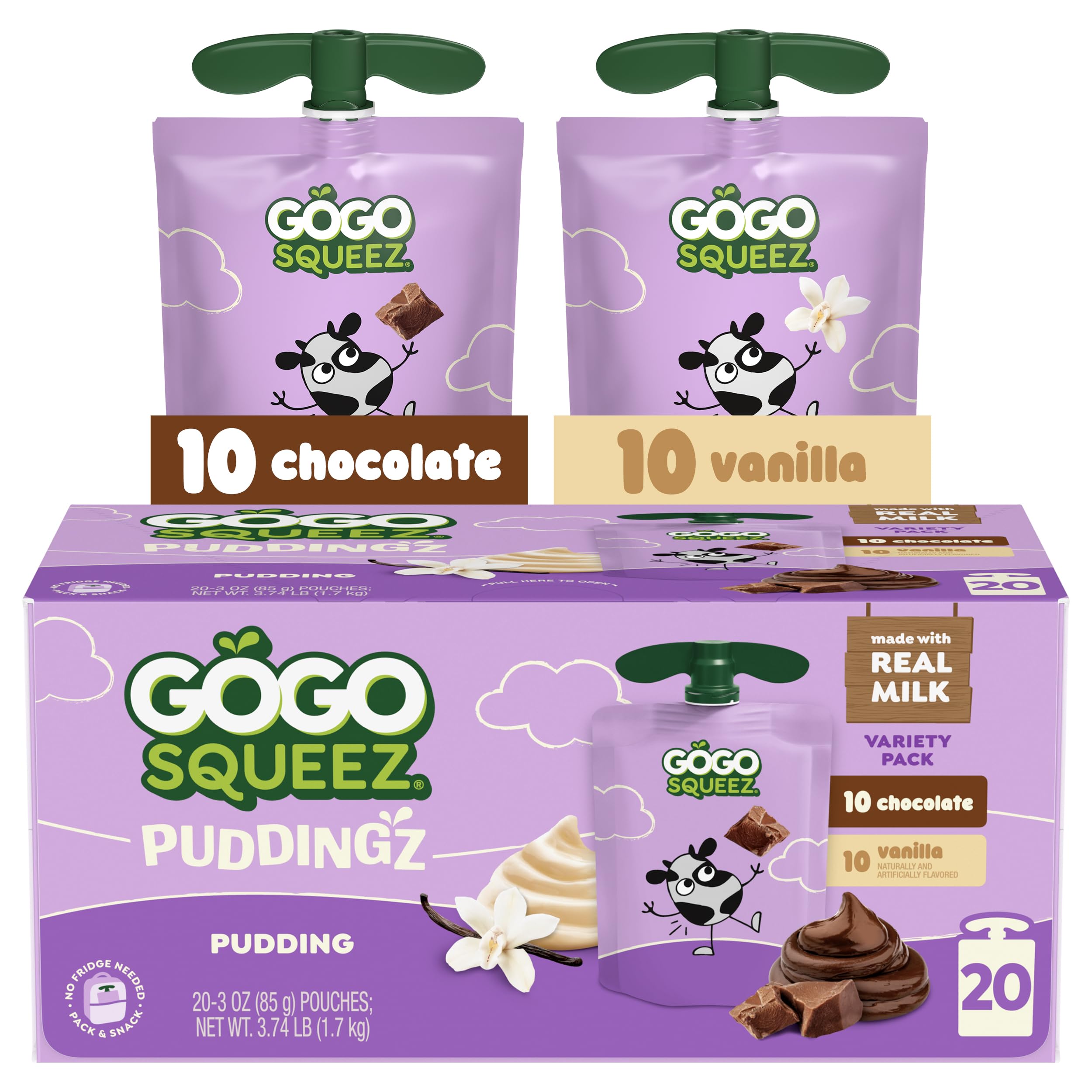 Amazon.com: GoGo squeeZ PuddingZ Variety Pack, On-the-Go Chocolate